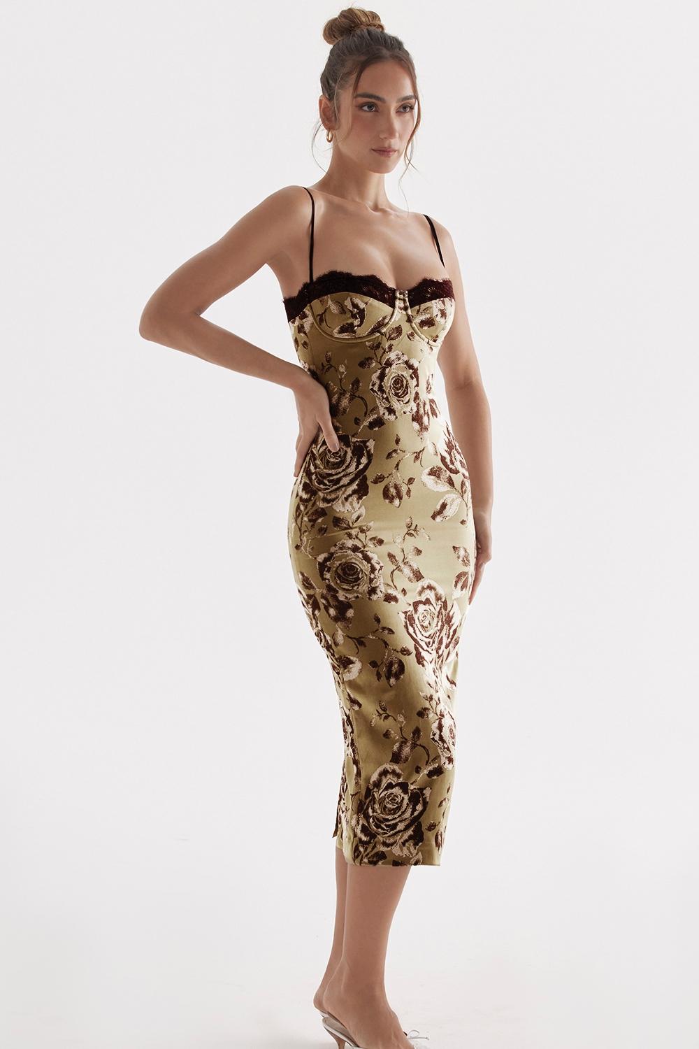 Cassia  floral print midi dress Product Image