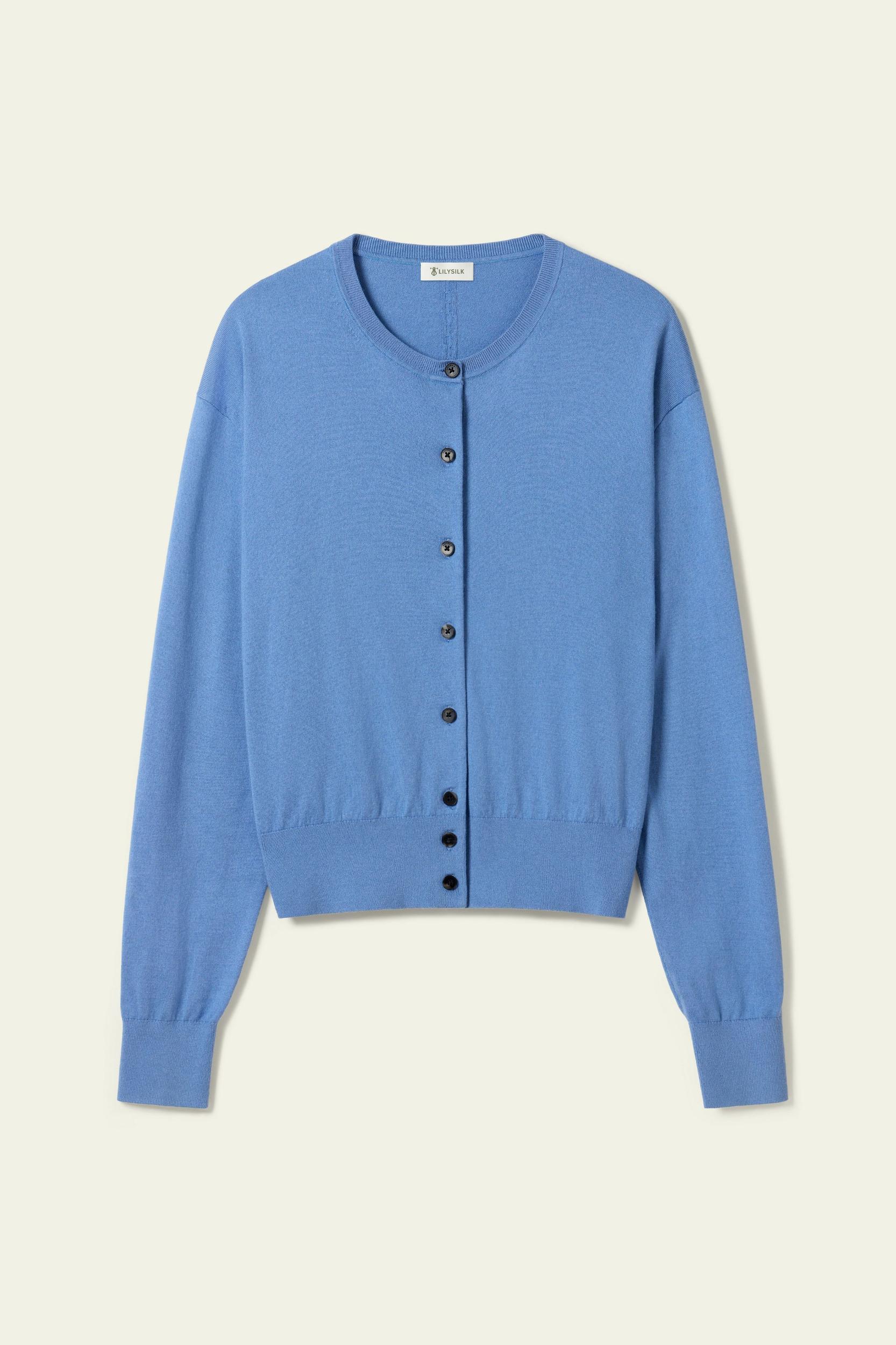 Round-neck Silk Cashmere Cardigan Product Image