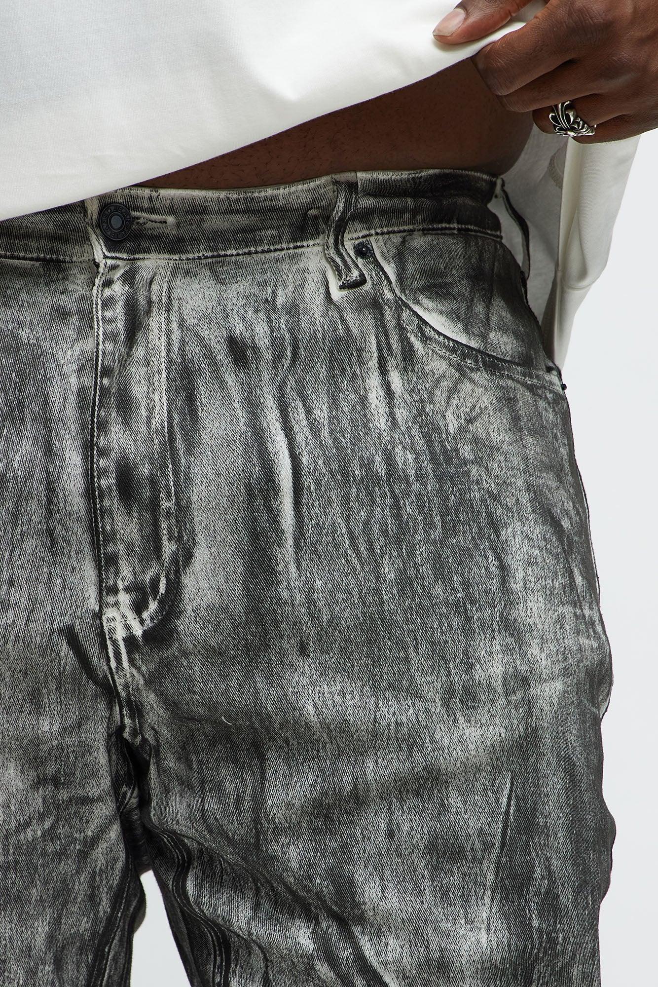 Stick Around Stacked Skinny Jeans - Grey/Smoke Male Product Image
