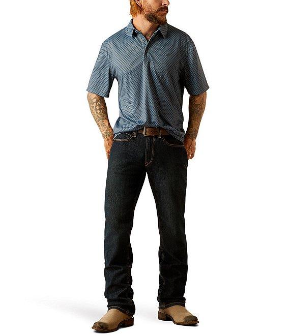 Ariat Allover Micro Diamond Print Short Sleeve Polo Shirt Product Image