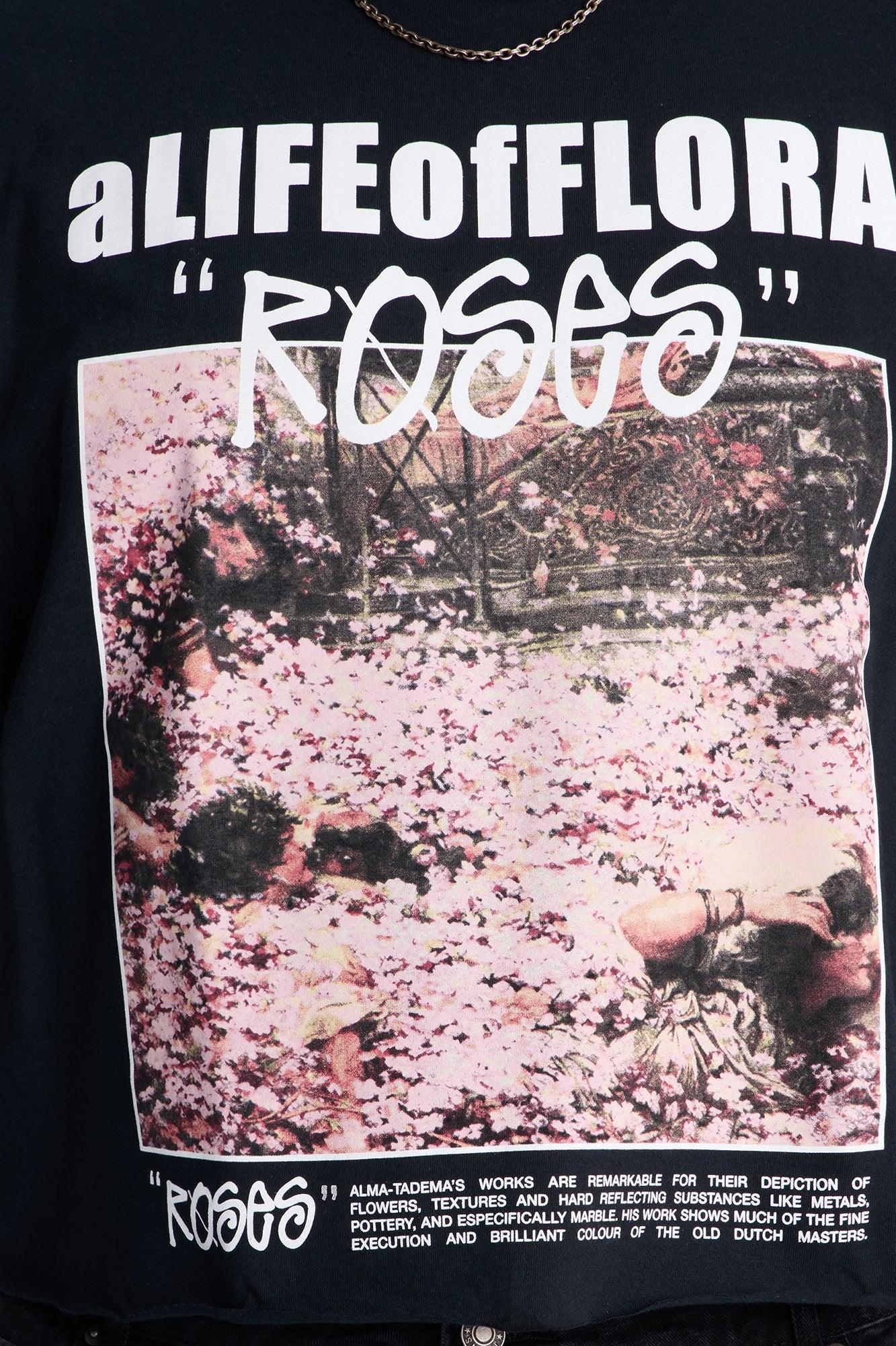 A Life Of Flora Oversized Short Sleeve Tee - Black Male Product Image