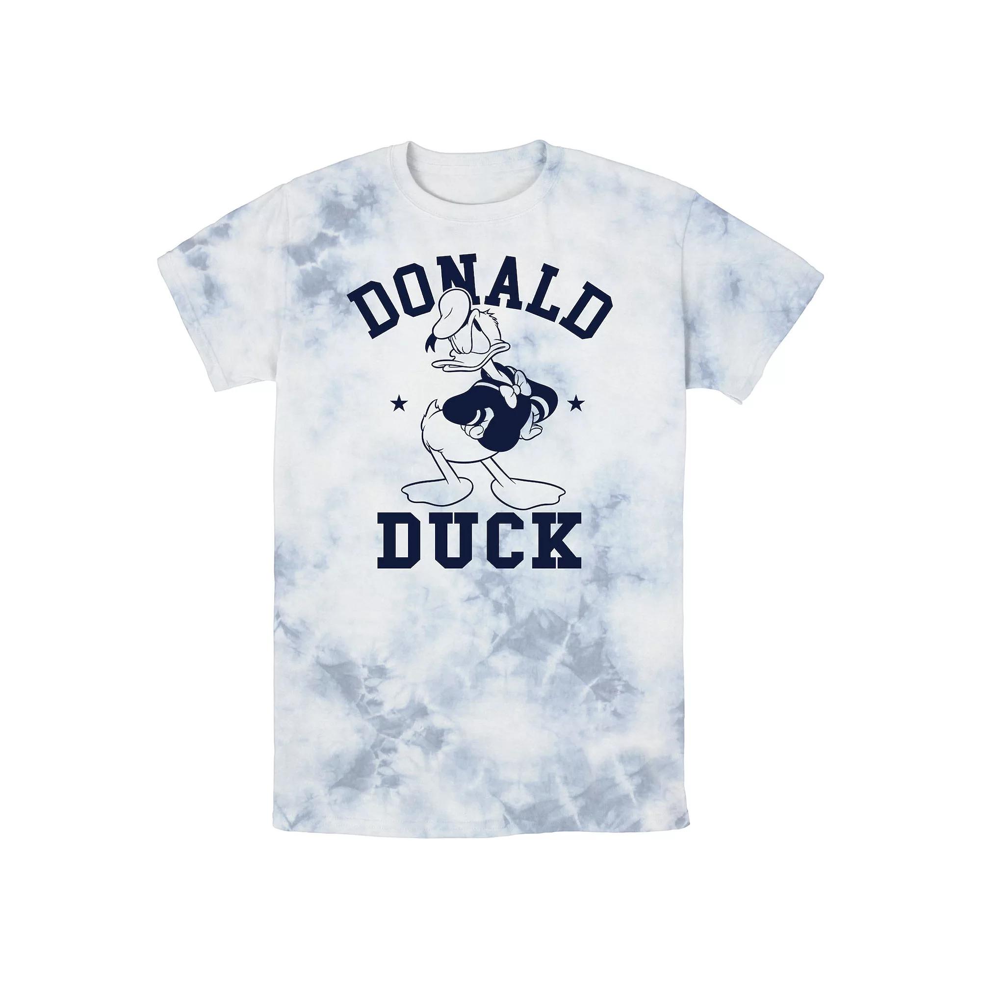 Men's Disney Donald Duck Retro Stamp Portrait Wash Tee, Size: Medium, White Blue Product Image