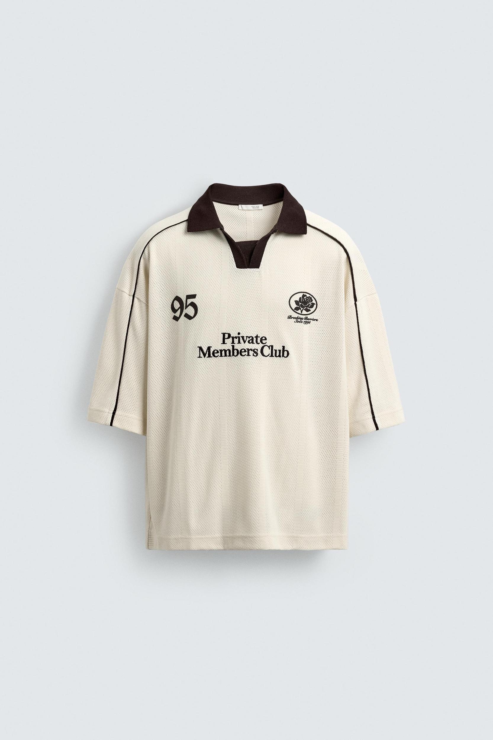 CONTRAST EMBROIDERED RETRO SOCCER POLO Product Image