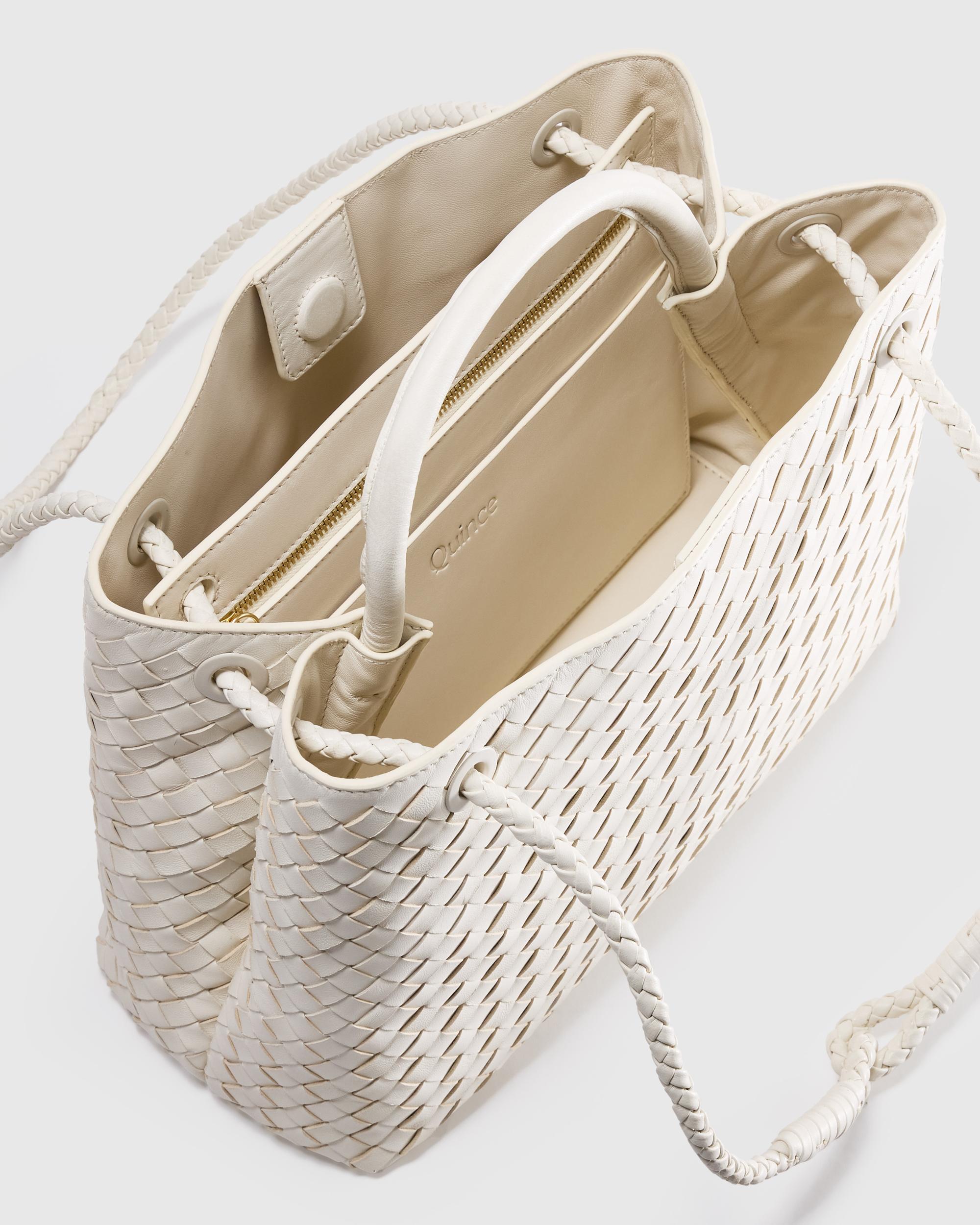Quince | Women's Italian Leather Handwoven Satchel Product Image