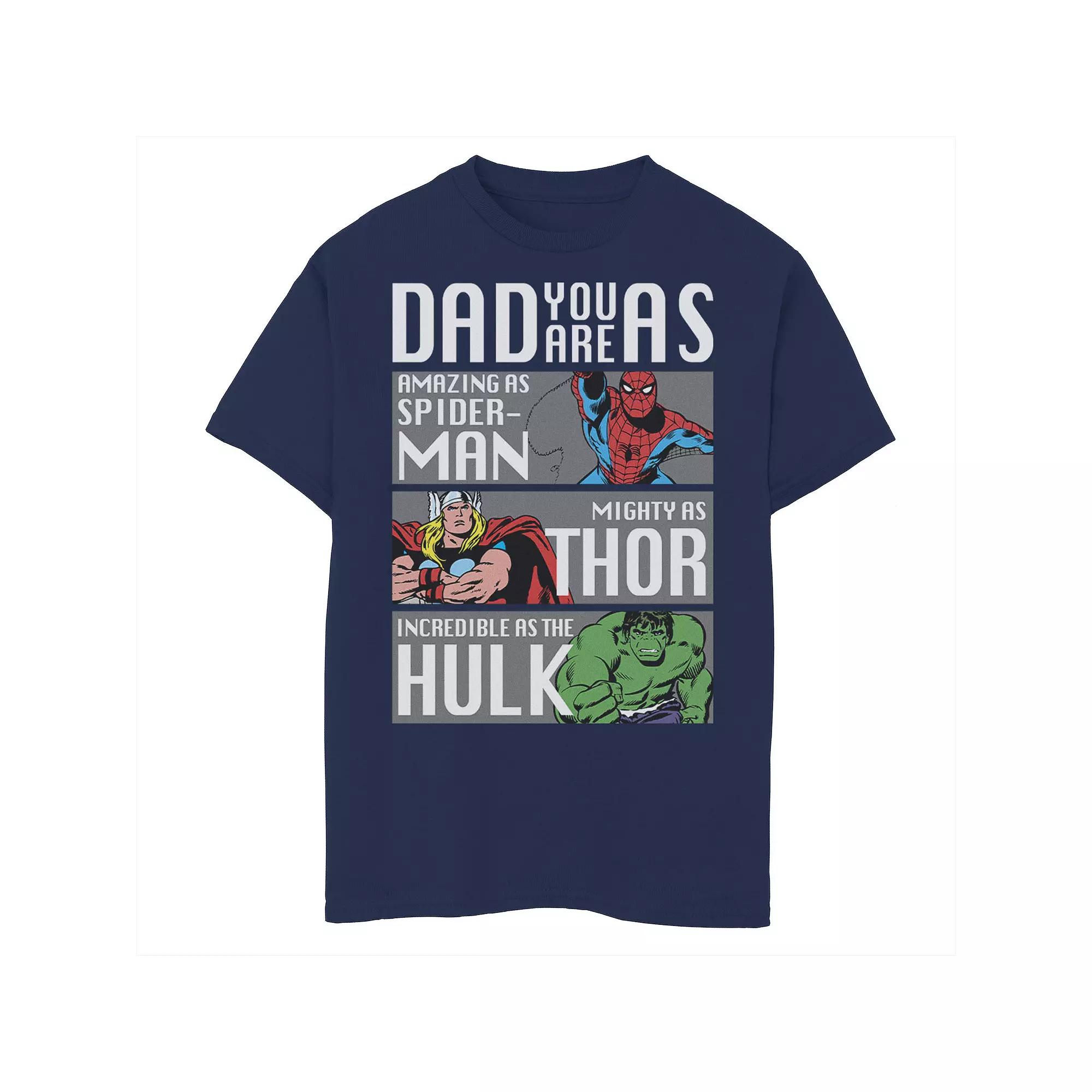 Boys 8-20 Marvel Spider-Man Thor Hulk Dad You Are As Panels Graphic Tee, Boy's,  Product Image