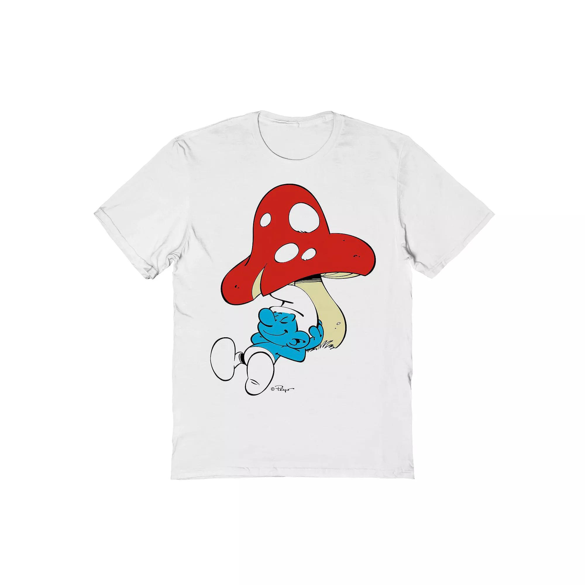 Men's Smurfs Mushroom 1 Graphic Tee, Size: XXL, White Product Image