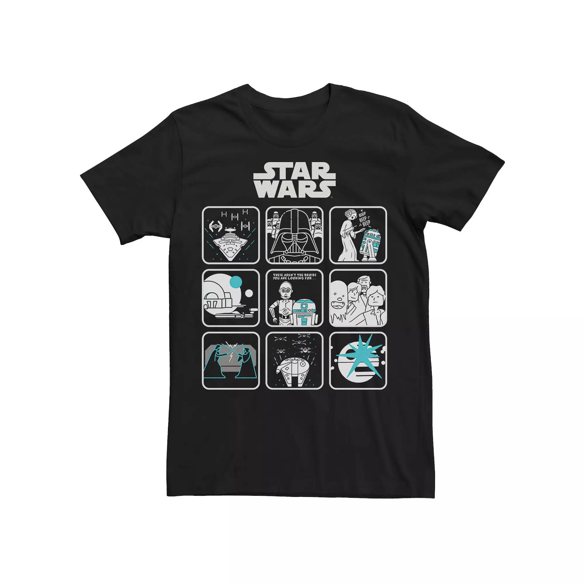 Men's Star Wars Movie Scenes Cartoon Box Up Tee,  Product Image