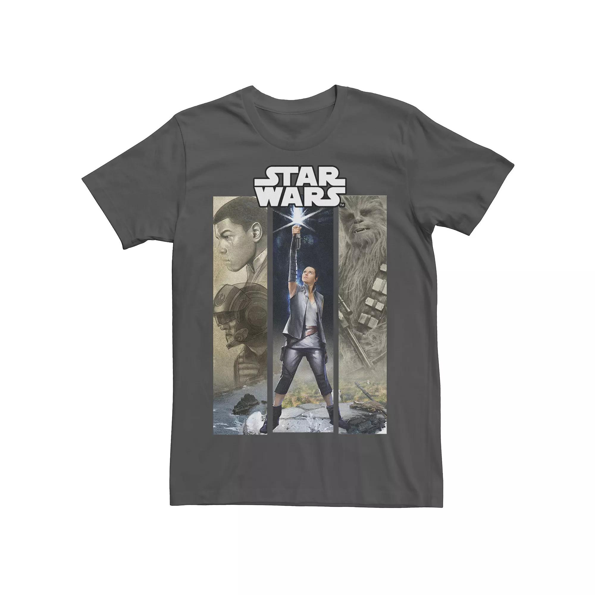Men's Star Wars Last Jedi Rey, Finn, Poe, and Chewie Epic Panel Tee,  Product Image