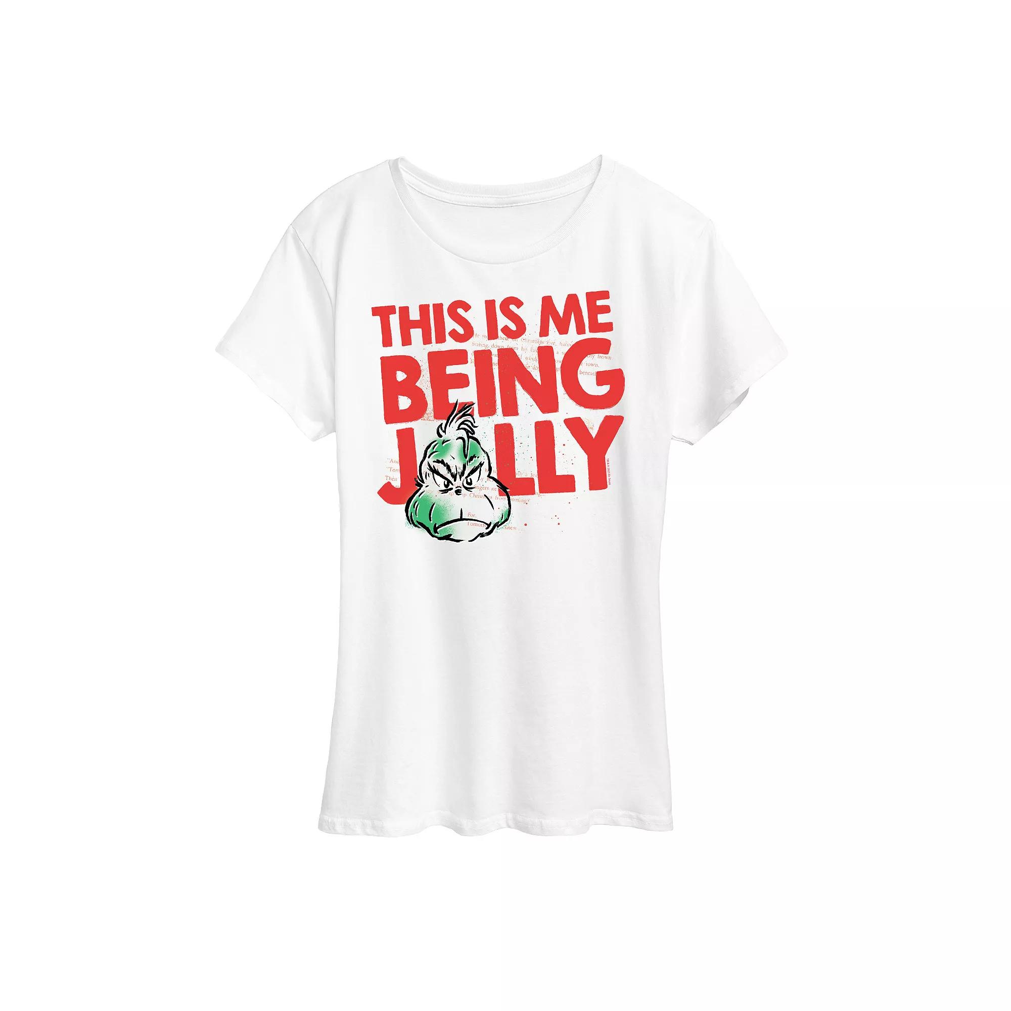 Women's Dr. Seuss The Grinch Being Jolly Graphic Tee, Girl's,  Product Image