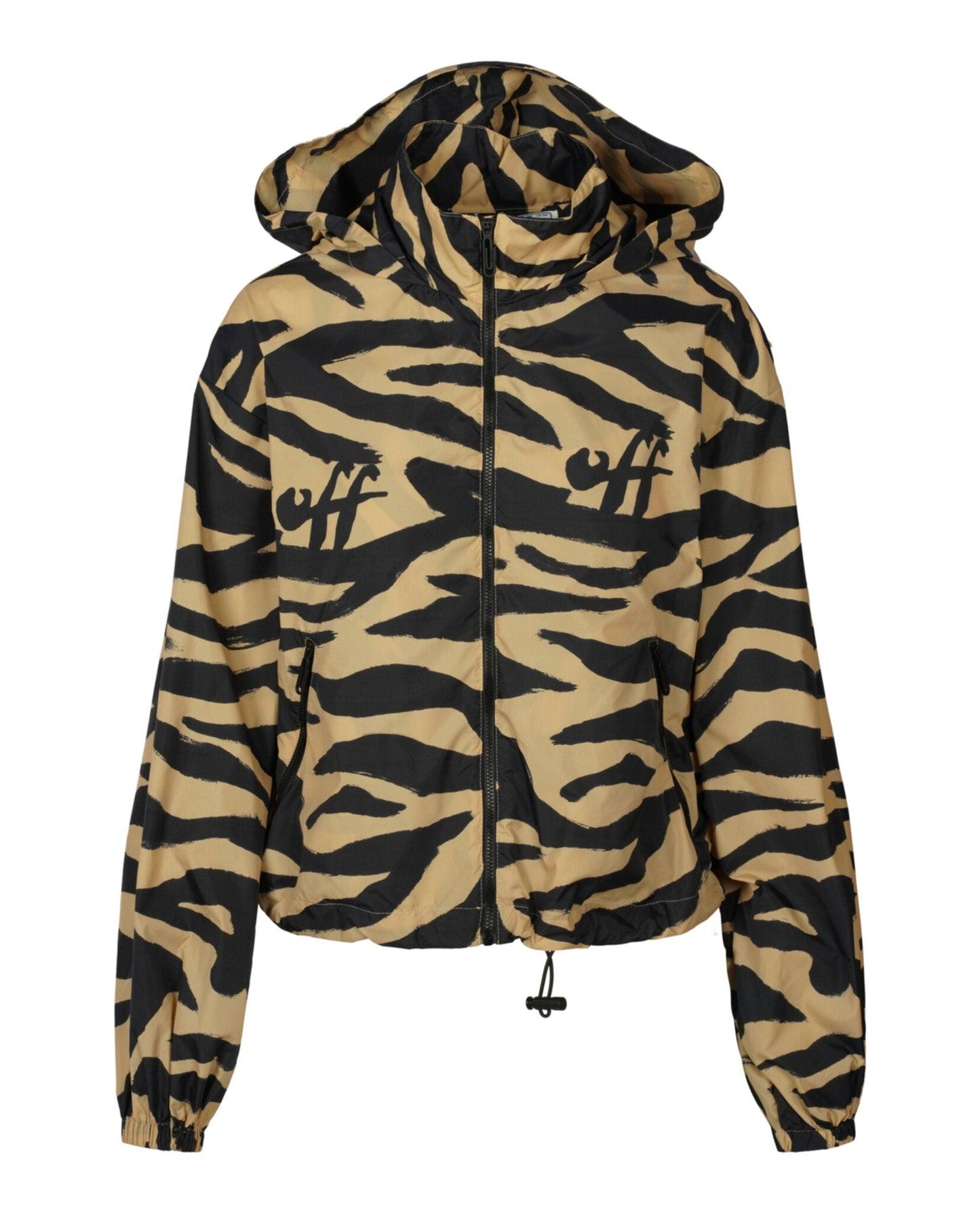 Off-White Zebra-Print Hooded Jacket Product Image