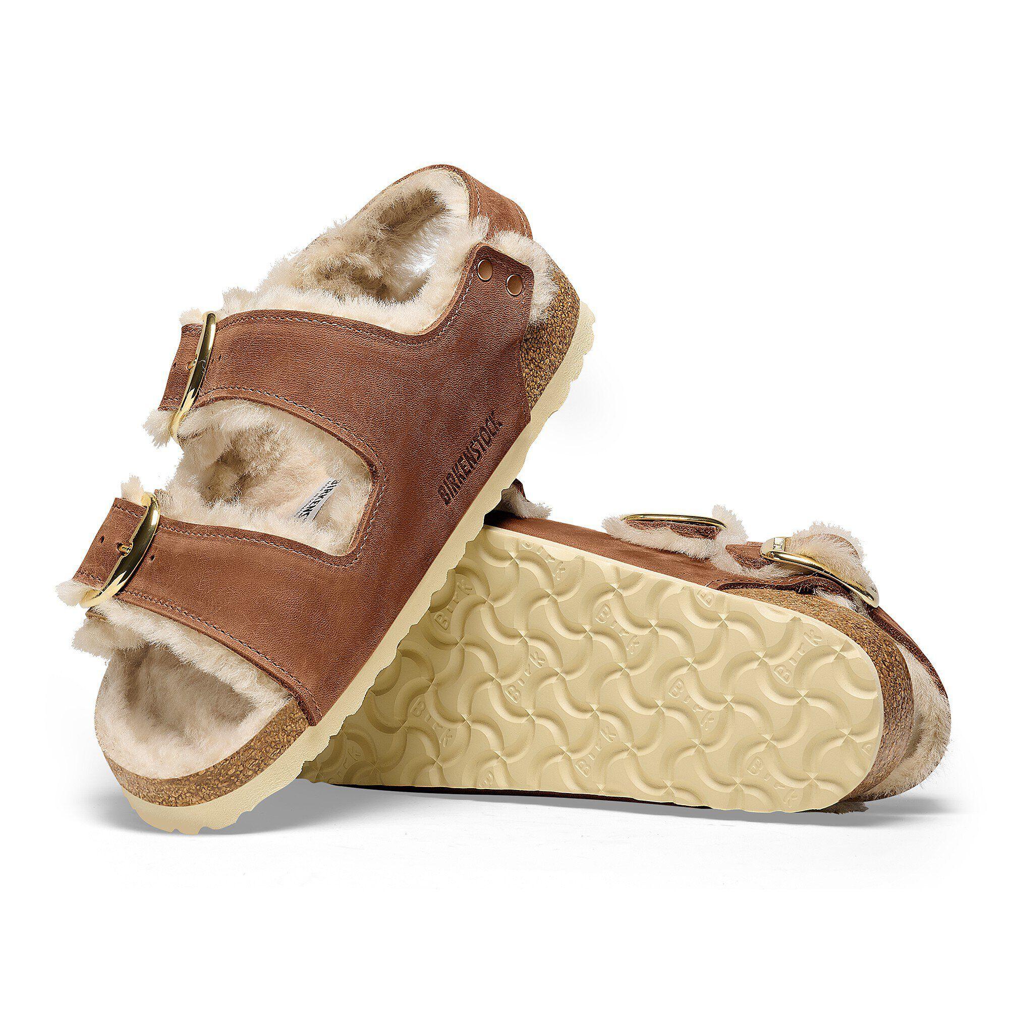 Milano Big Buckle Shearling Natural Leather Oiled Product Image
