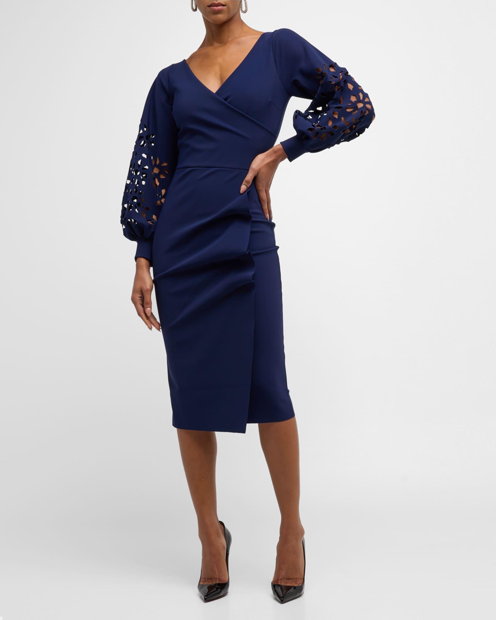 Gallilia Cutout Ruffle Sheath Midi Dress Product Image