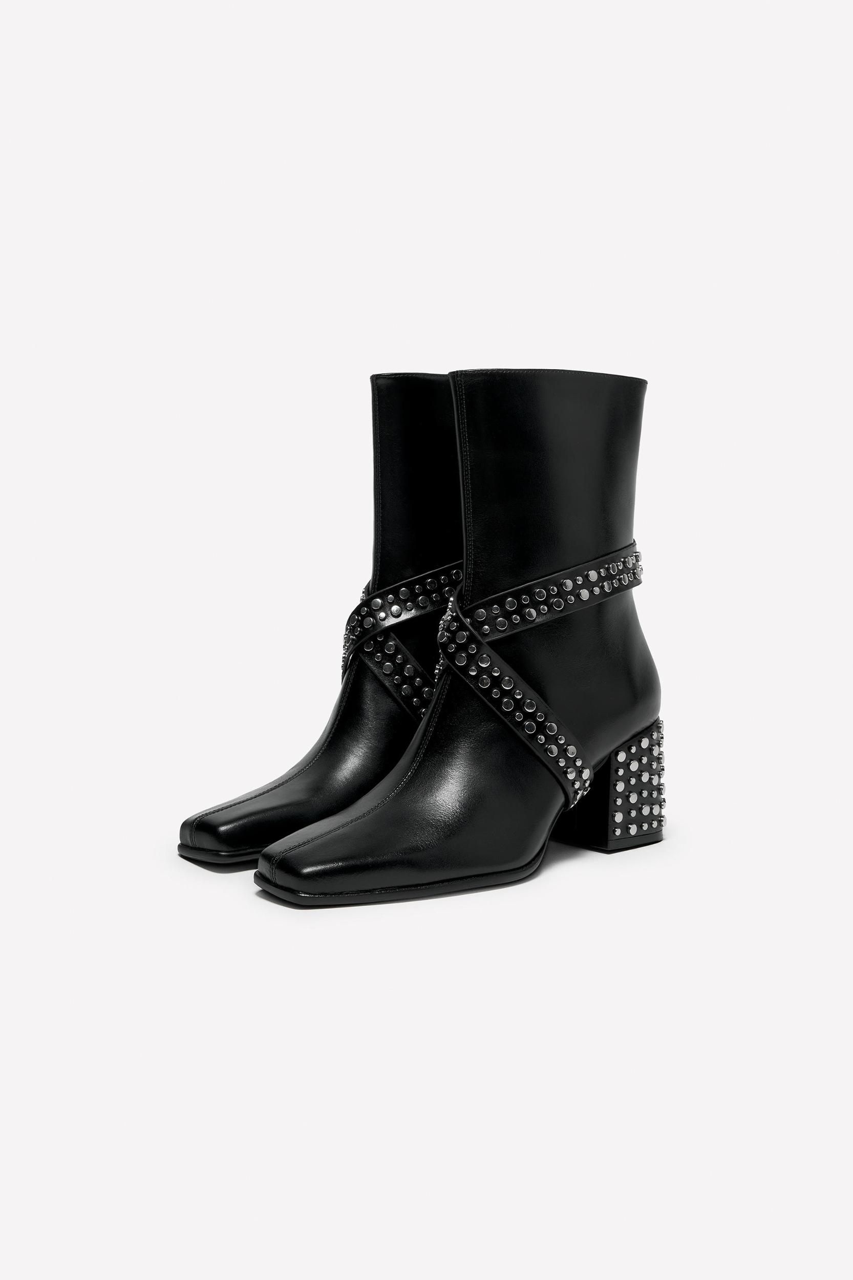LEATHER STUDDED HEEL ANKLE BOOTS LUDOVIC DE SAINT SERNIN x ZARA Product Image