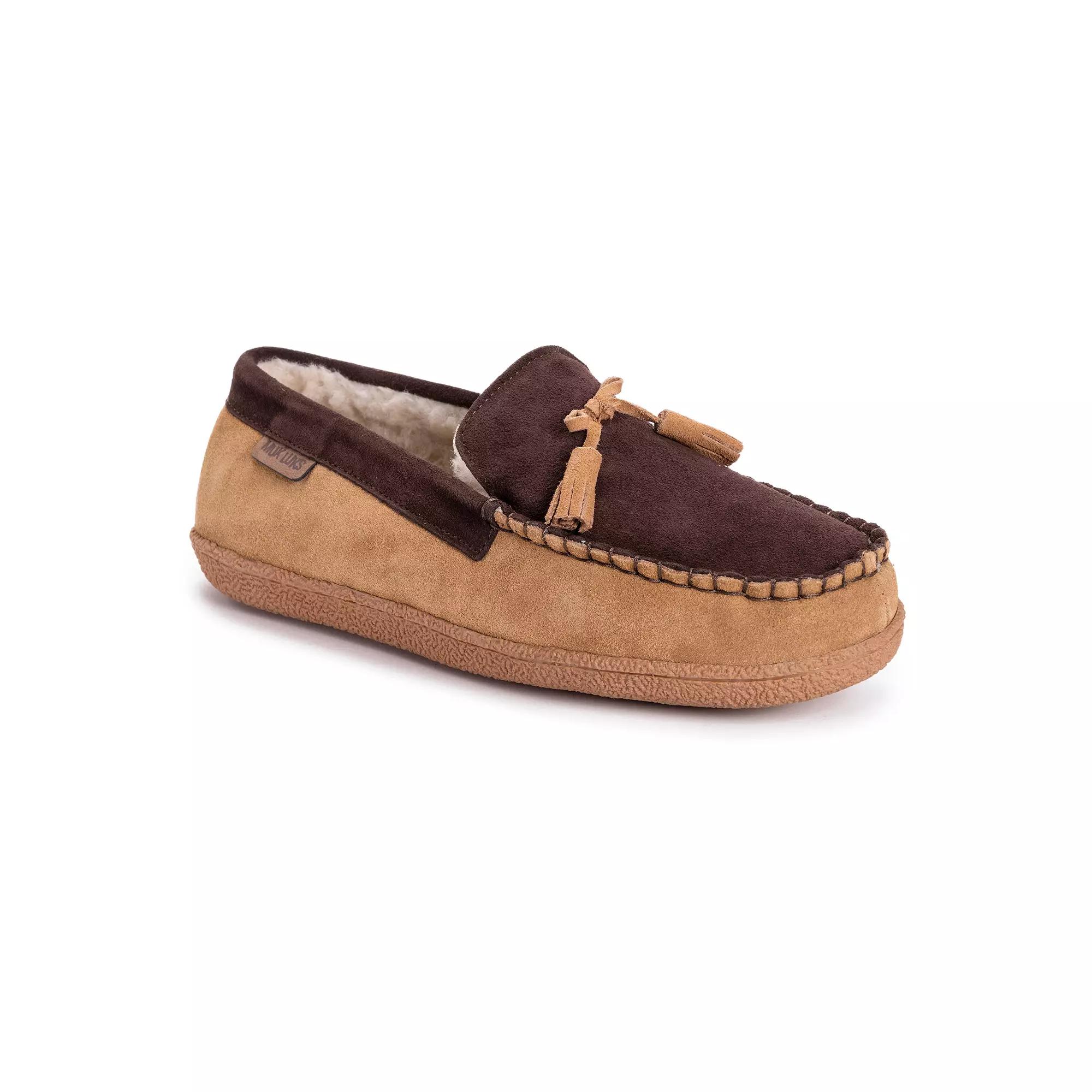 MUK LUKS Talan Men's Leather Moccasin Slippers,  Product Image