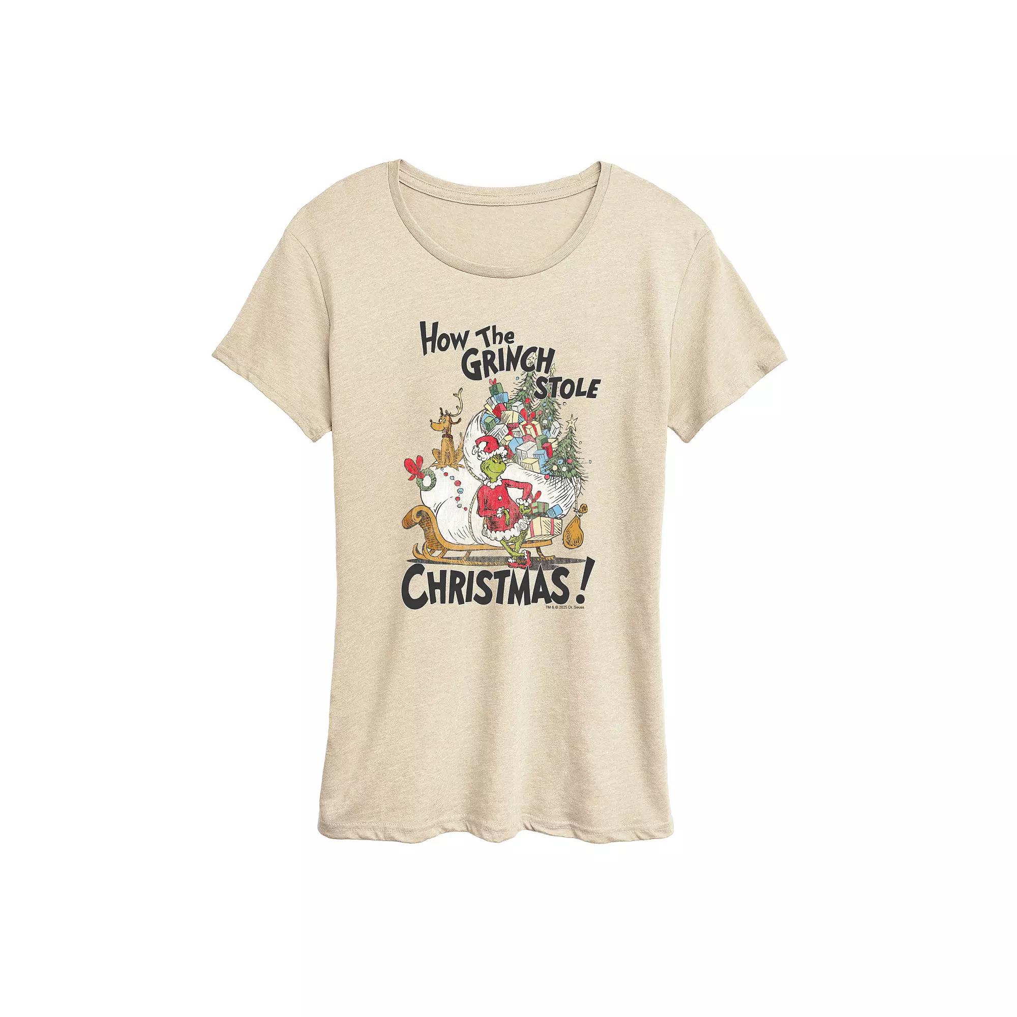 Women's Dr. Seuss How The Grinch Stole Christmas! Distressed Graphic Tee,  Product Image