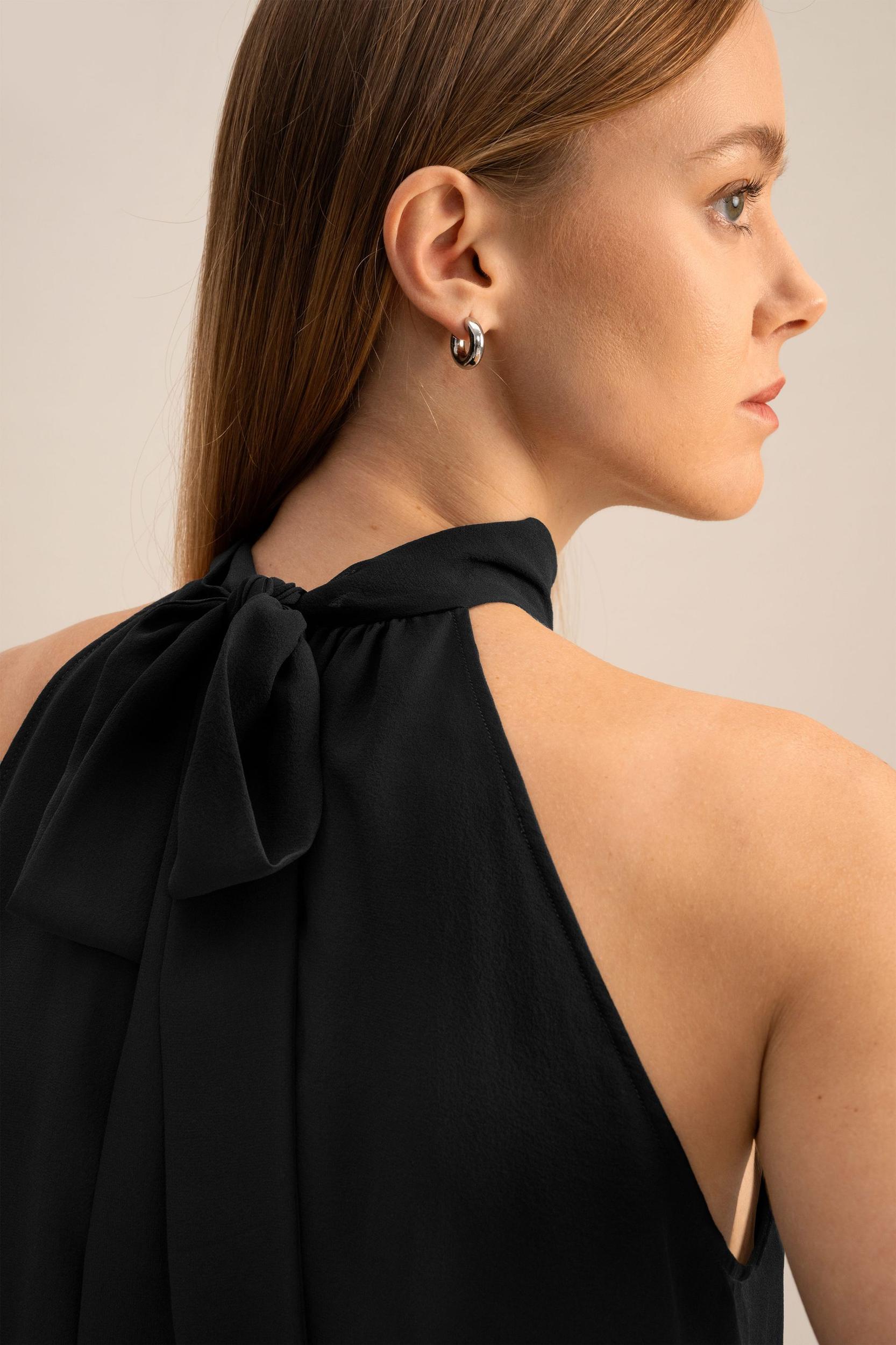 LILYSILK Silk Blouse Women Halter Neck Lily White 4 Product Image