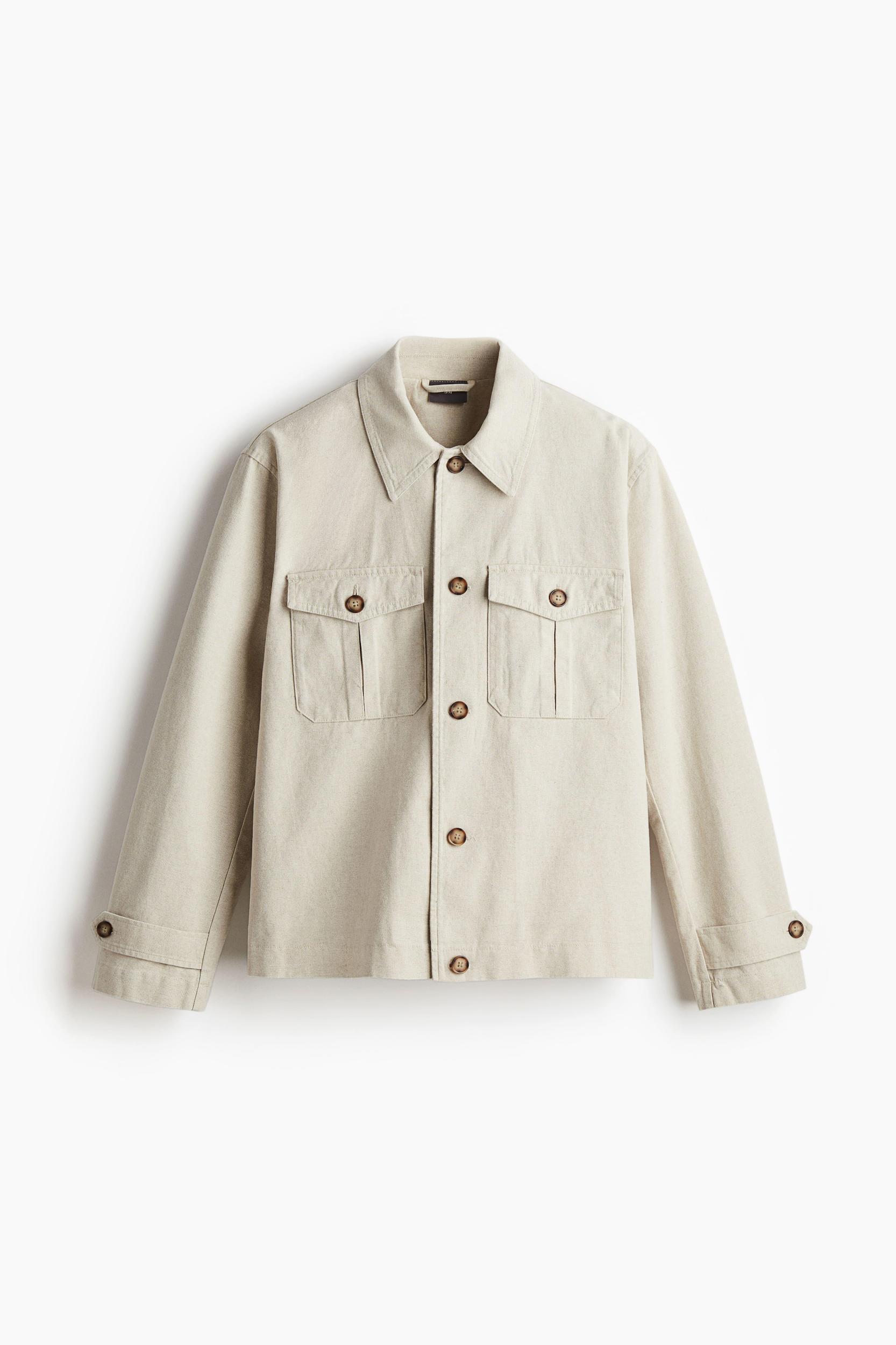 Slim Fit Linen-blend Jacket Product Image