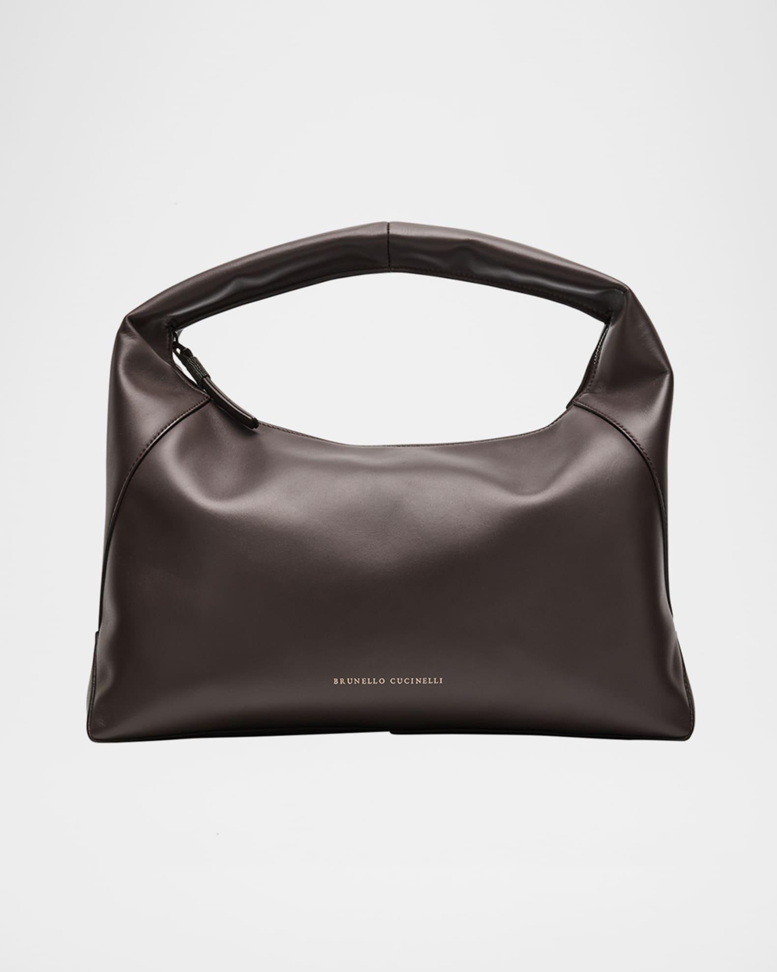 Zip Calf Leather Hobo Bag Product Image