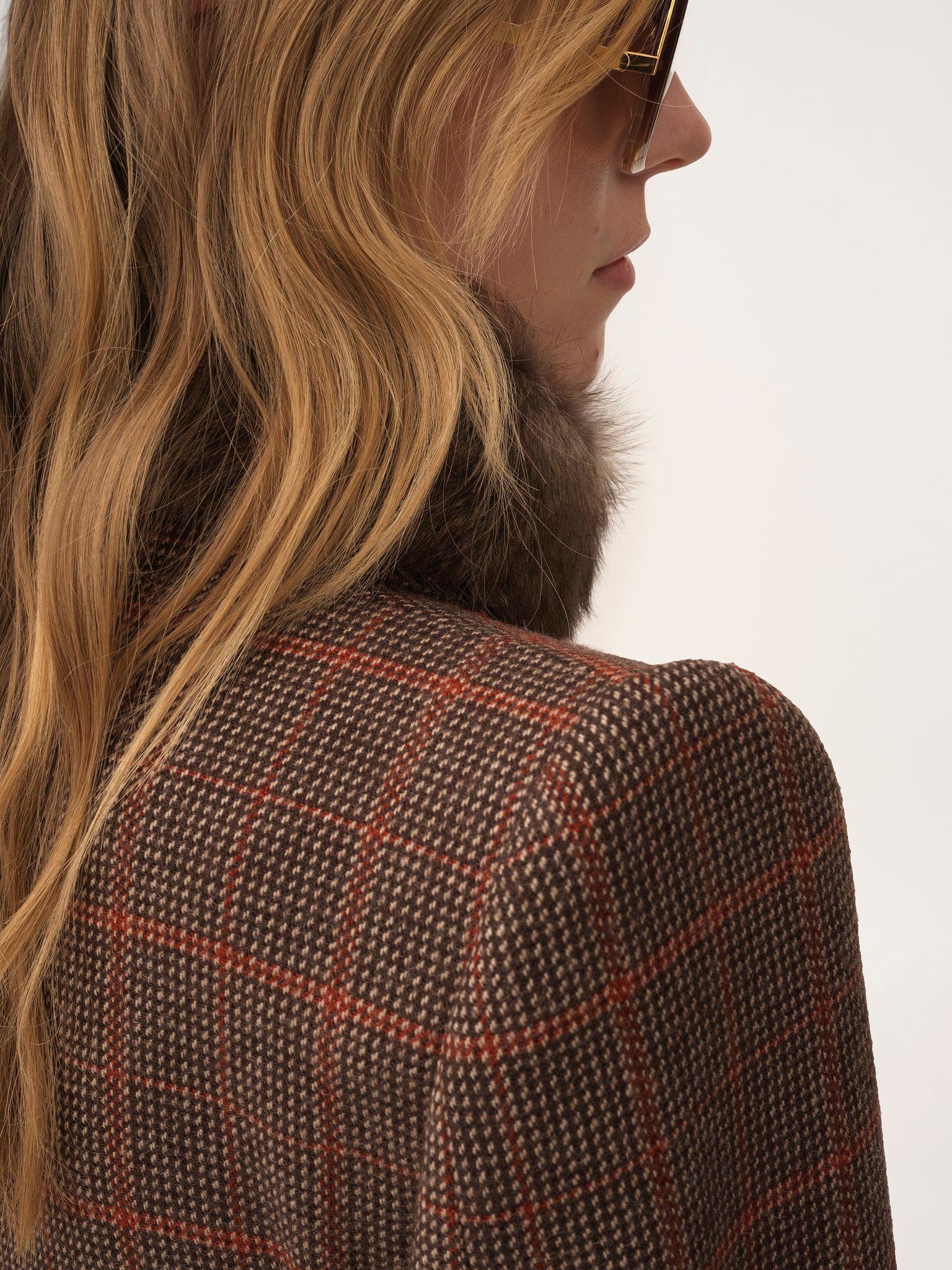 Tailored jacket in check wool Product Image