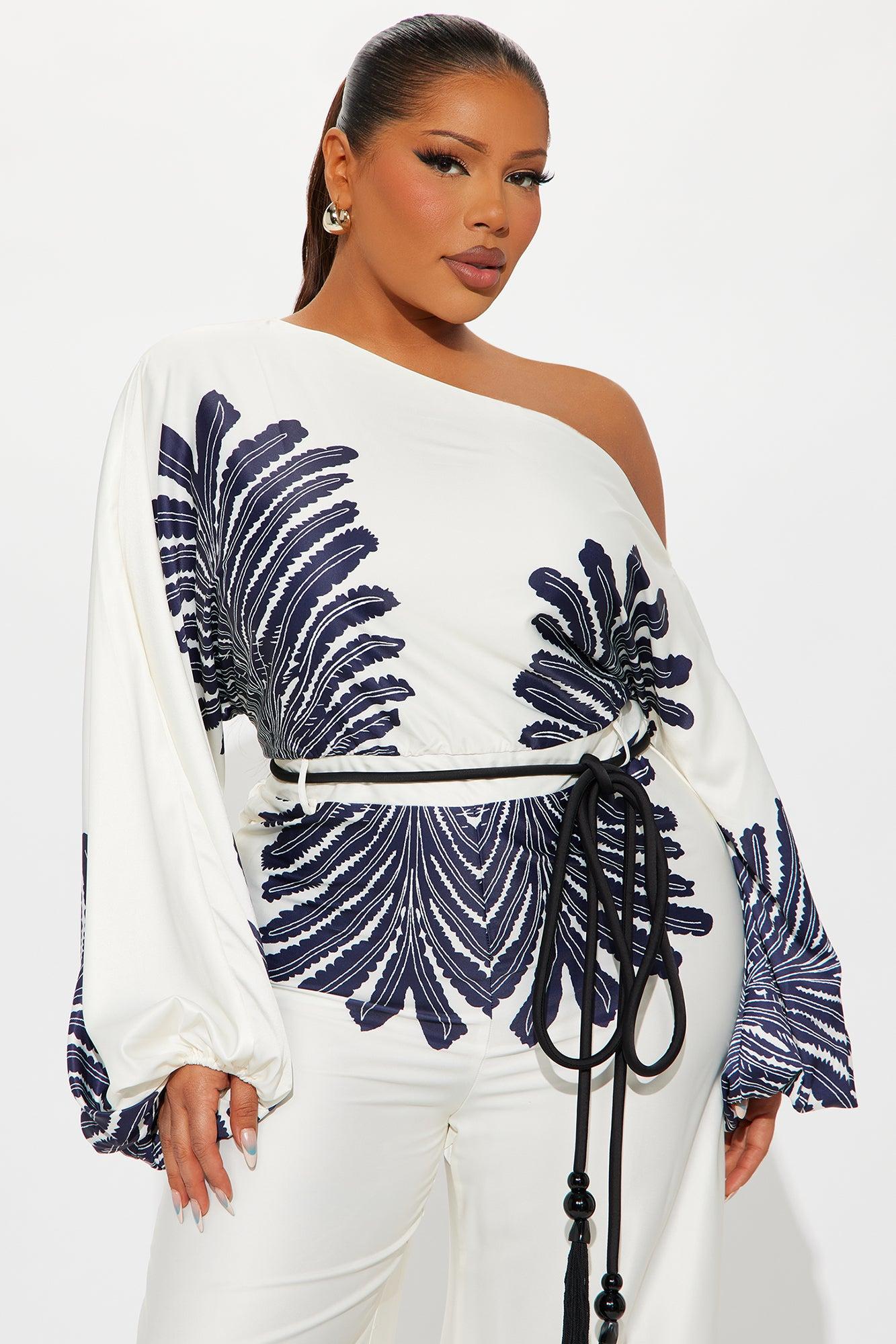 Santorini Stopover Satin Jumpsuit - Navy/combo Product Image