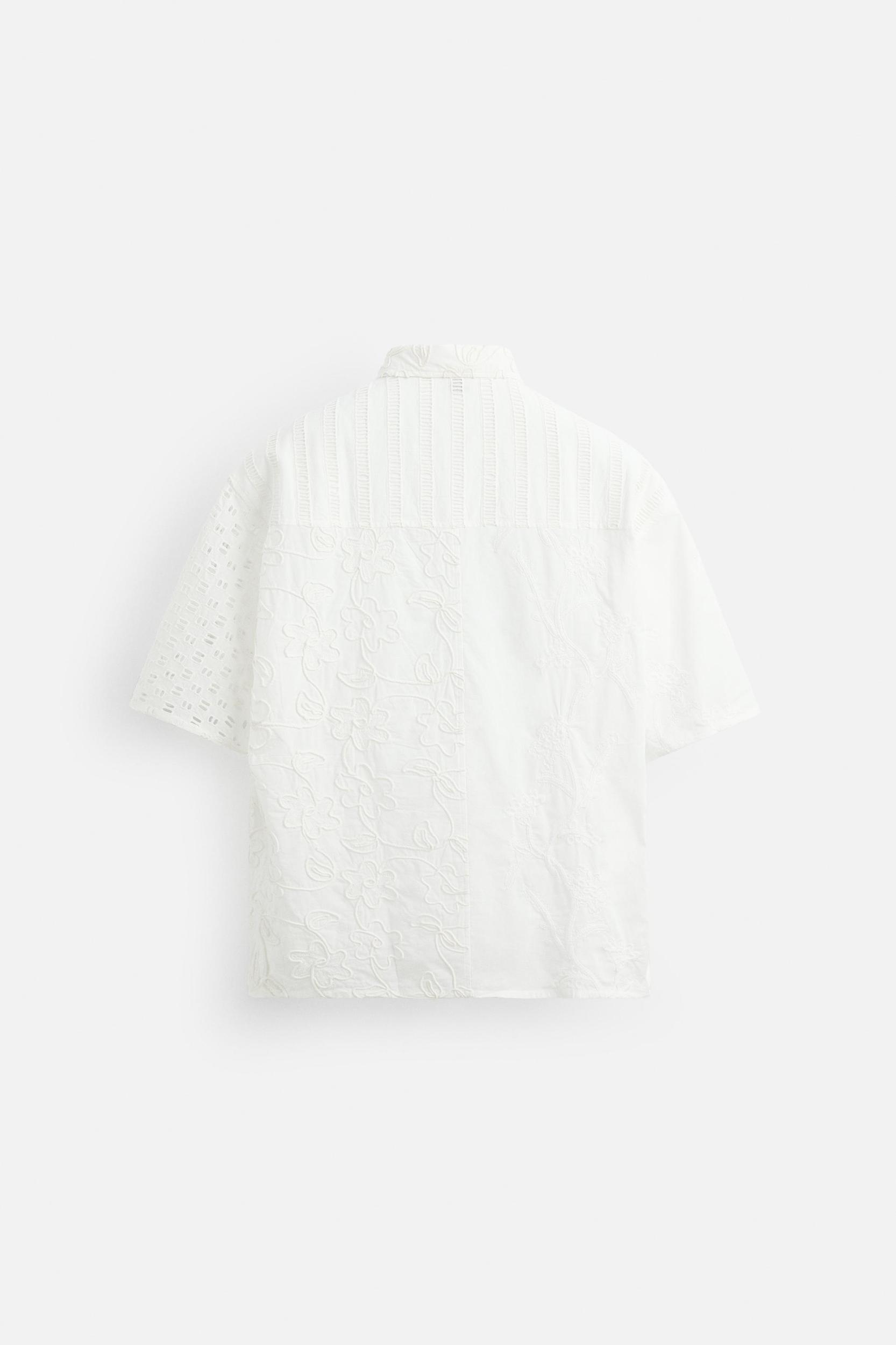 DIE-CUT EMBROIDERED PATCHWORK SHIRT Product Image