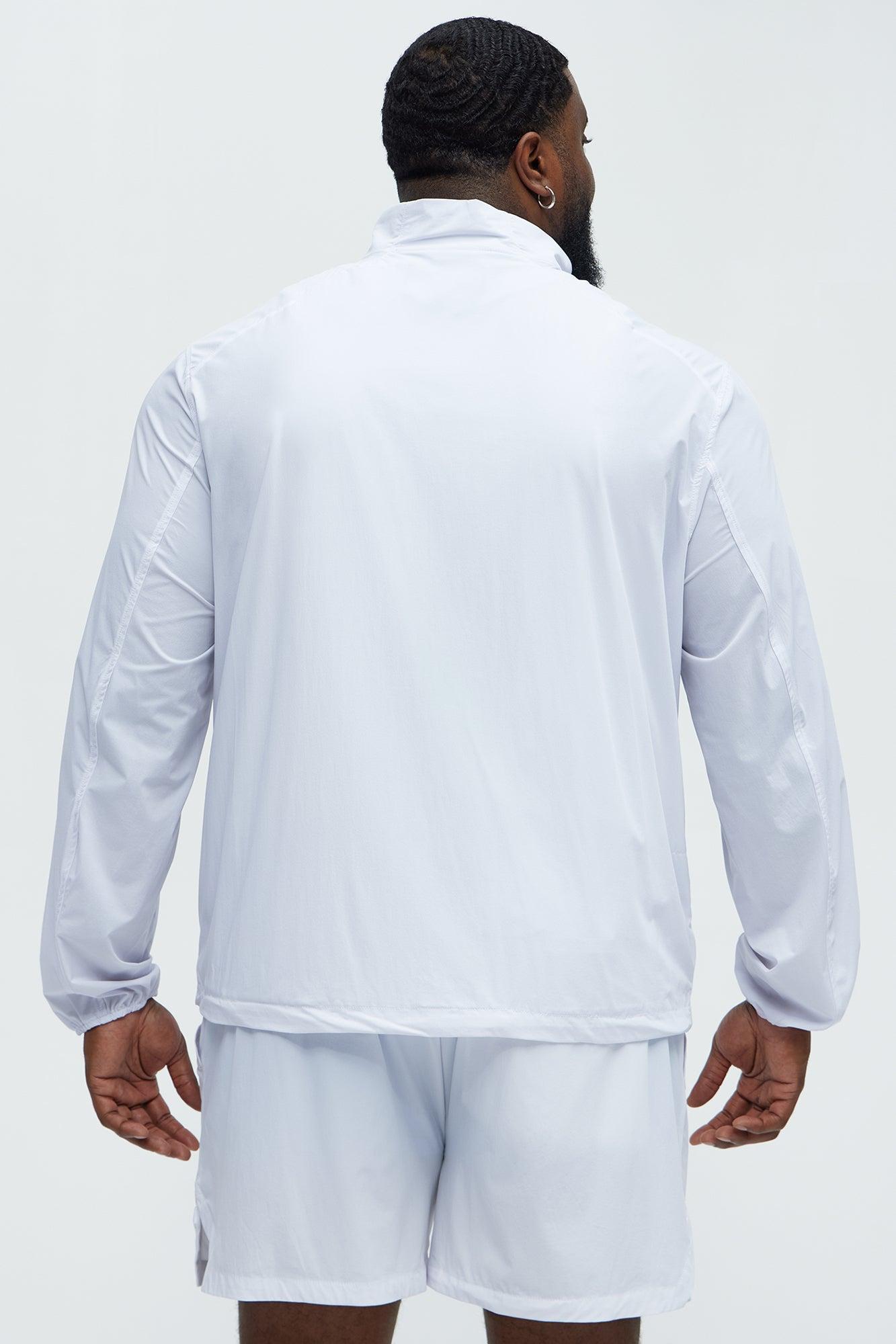 Lightweight Stretch Running Windbreaker Jacket - White Product Image