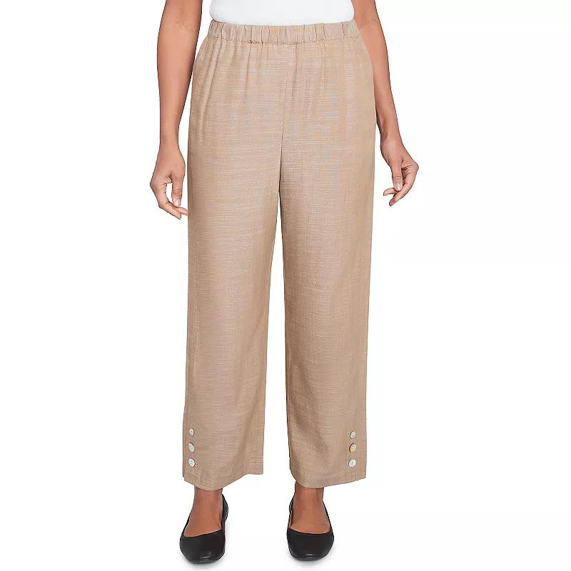 Women's Alfred Dunner Relaxed Button Detail Ankle Pants,  Product Image