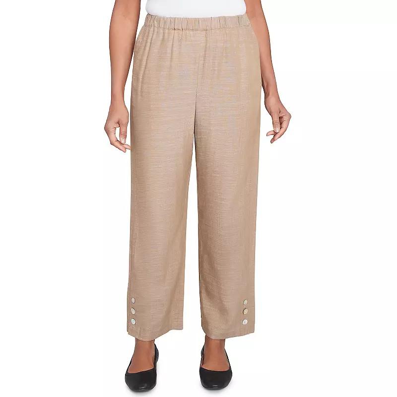 Women's Alfred Dunner Relaxed Button Detail Ankle Pants,  Product Image