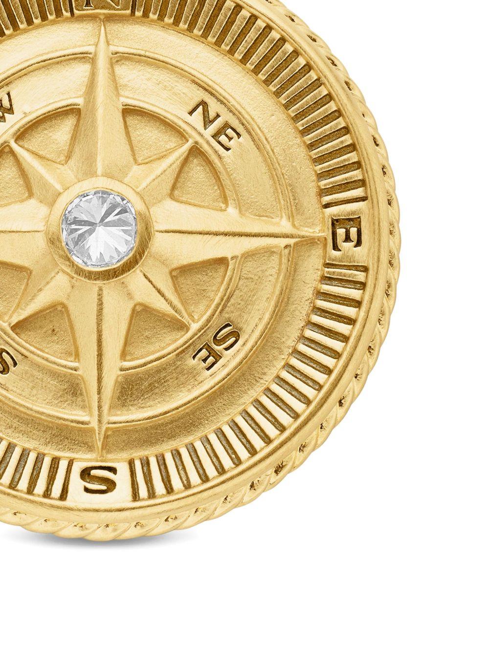 18kt yellow gold Maritime Compass diamond amulet (29.5mm) Product Image