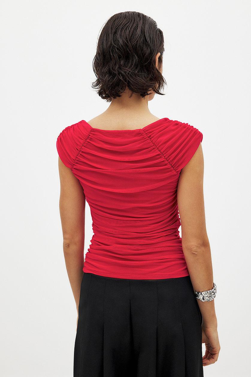 Scoop Neck Mesh Top Product Image