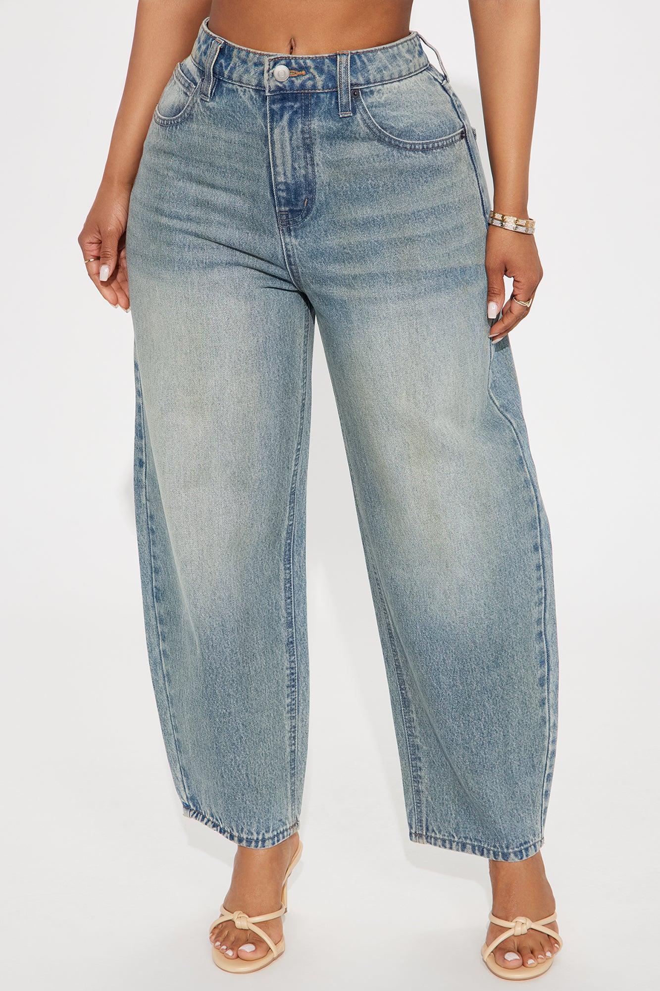 Classic Barrel Leg Jeans - Medium Wash Product Image