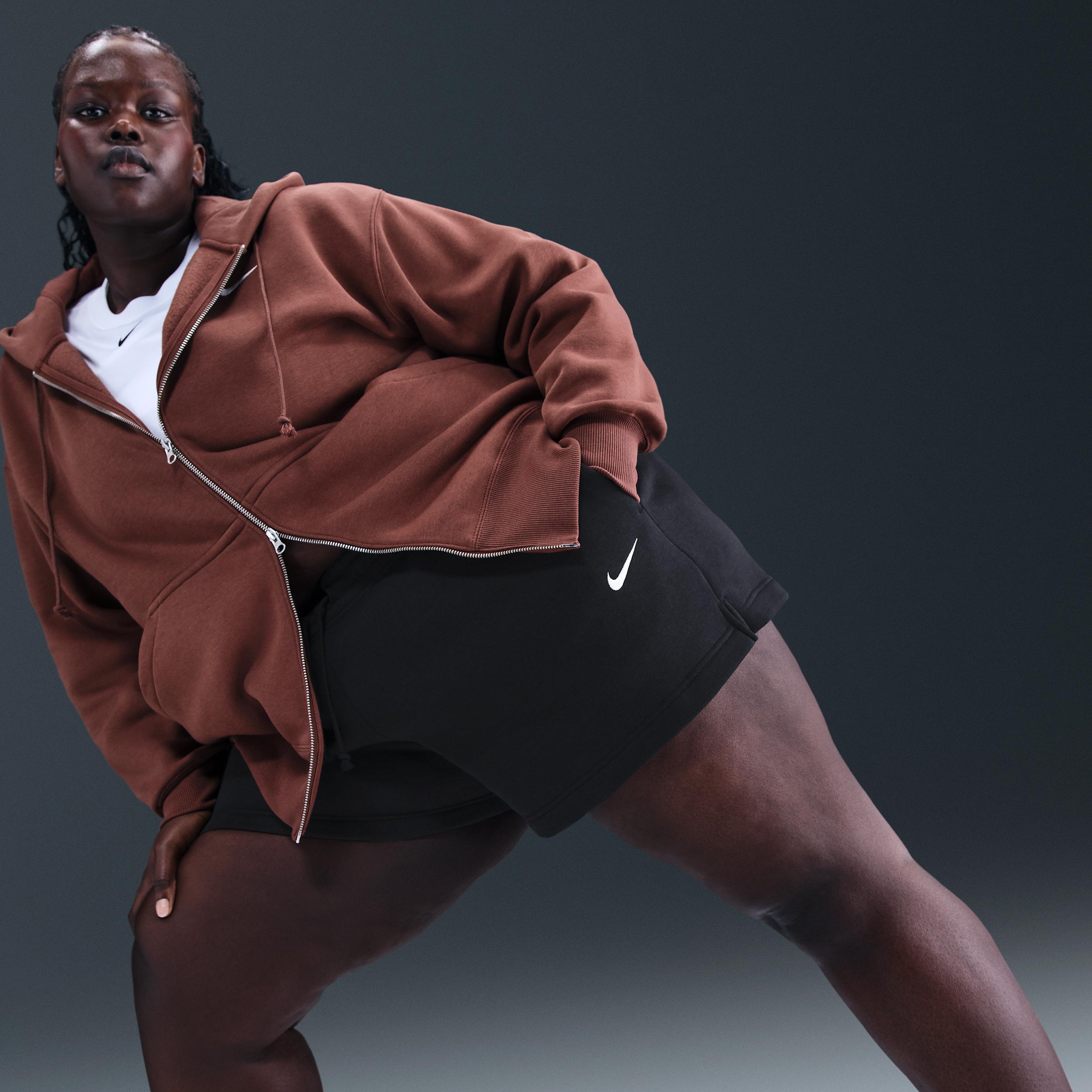 Womens Nike Sportswear Phoenix Fleece Mid-Rise 4 Shorts (Plus Size) | IH2543-010 Product Image