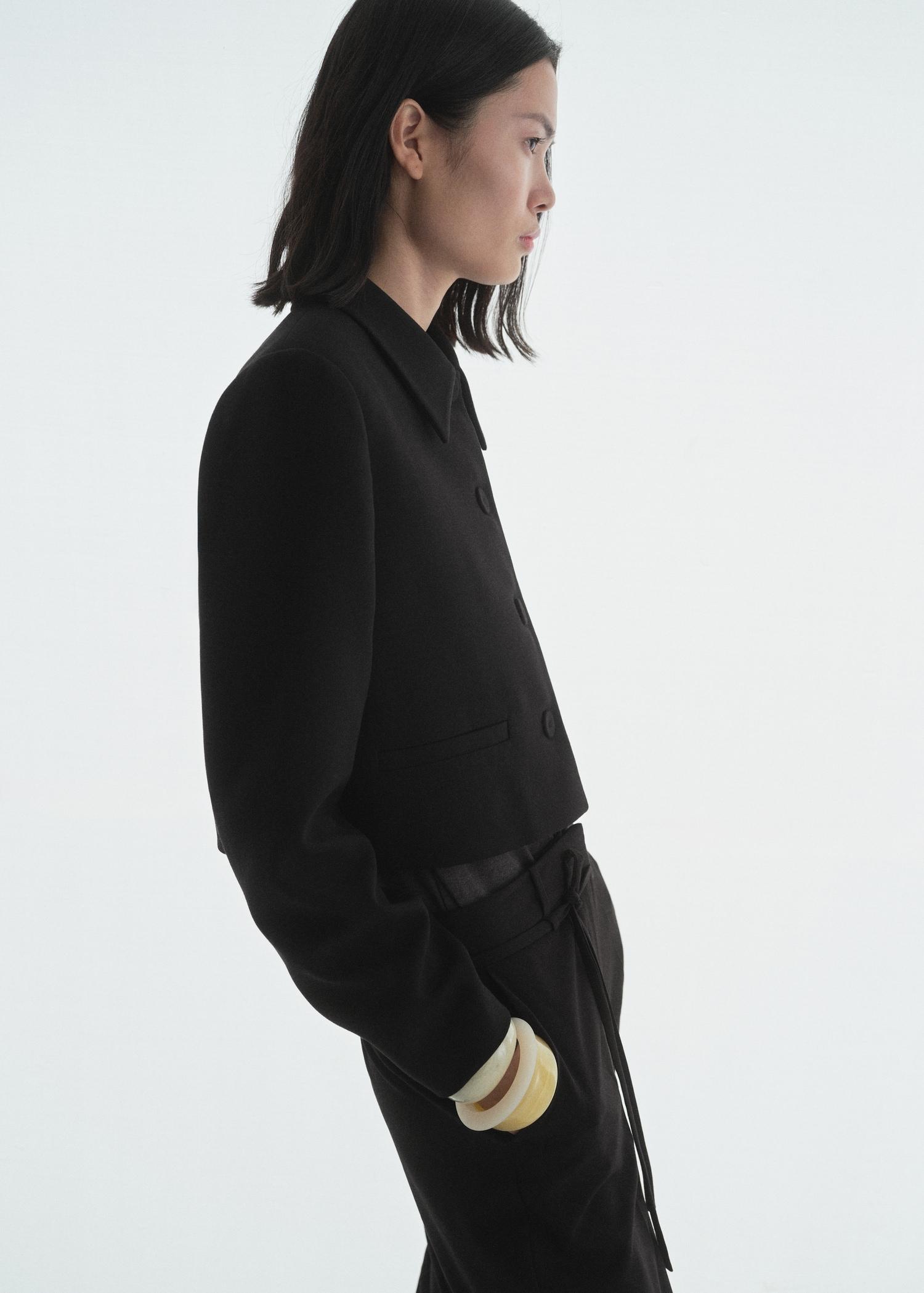 Suit blazer with lapels - Women | MANGO USA Product Image