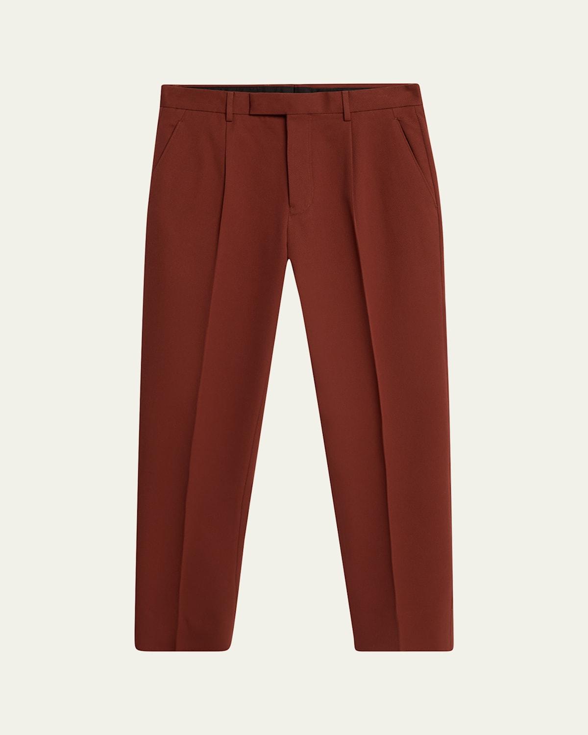 Mens Pleated Cotton-Wool Pants Product Image