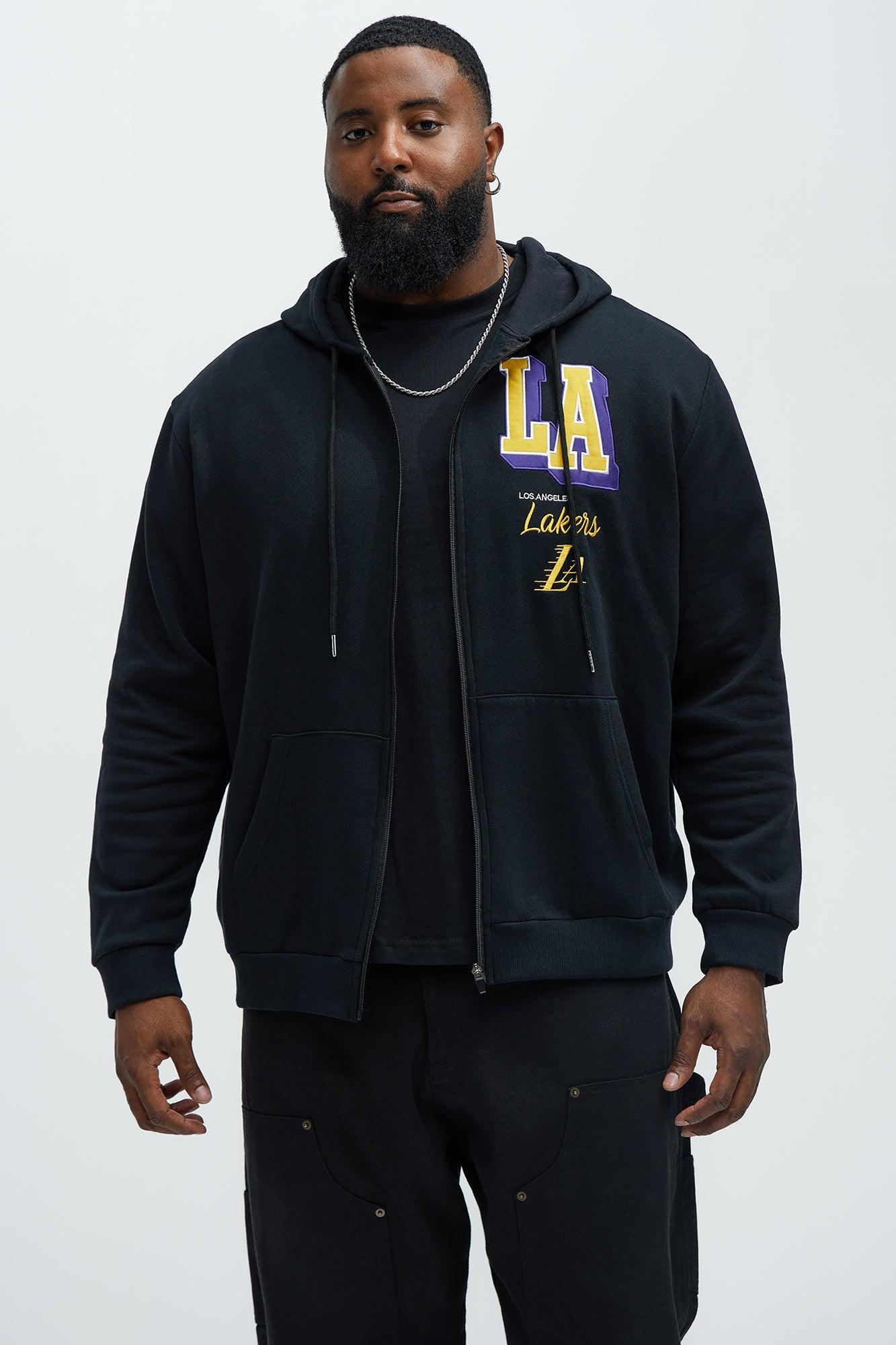 Lakers Bold Zip Up Hoodie - Black Product Image