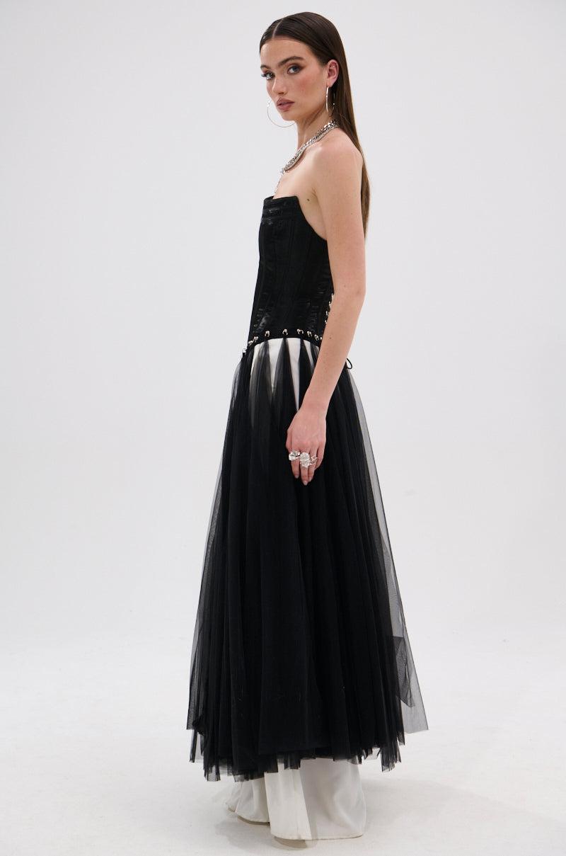 MARRIED TO THE GAME CORSET TOP IN BLACK Product Image