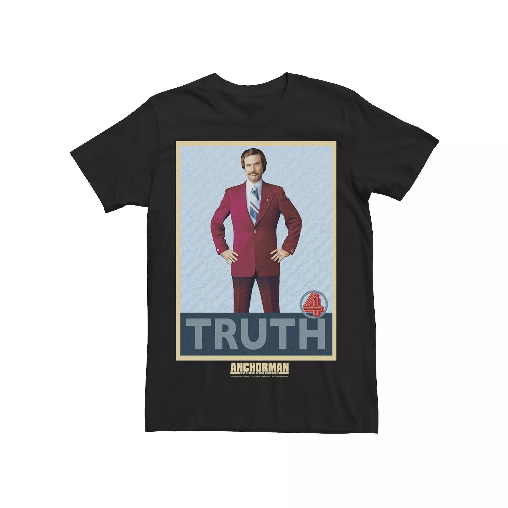 Men's Anchorman Ron Burgundy The Truth Portrait Tee,  Product Image