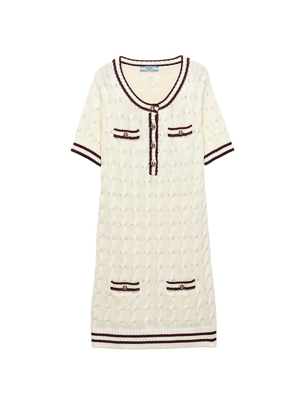 Womens Round Neck Cotton Mini-Dress Product Image