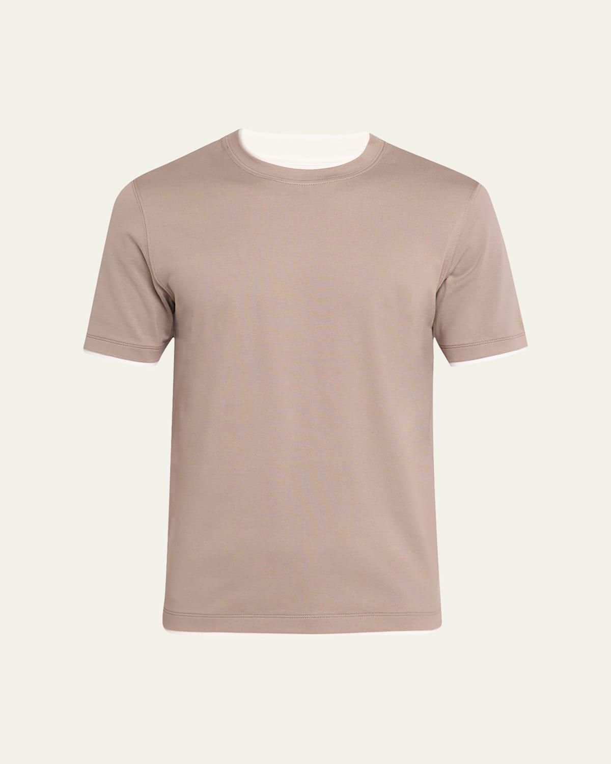 Mens Crewneck T-Shirt with Tipping Product Image