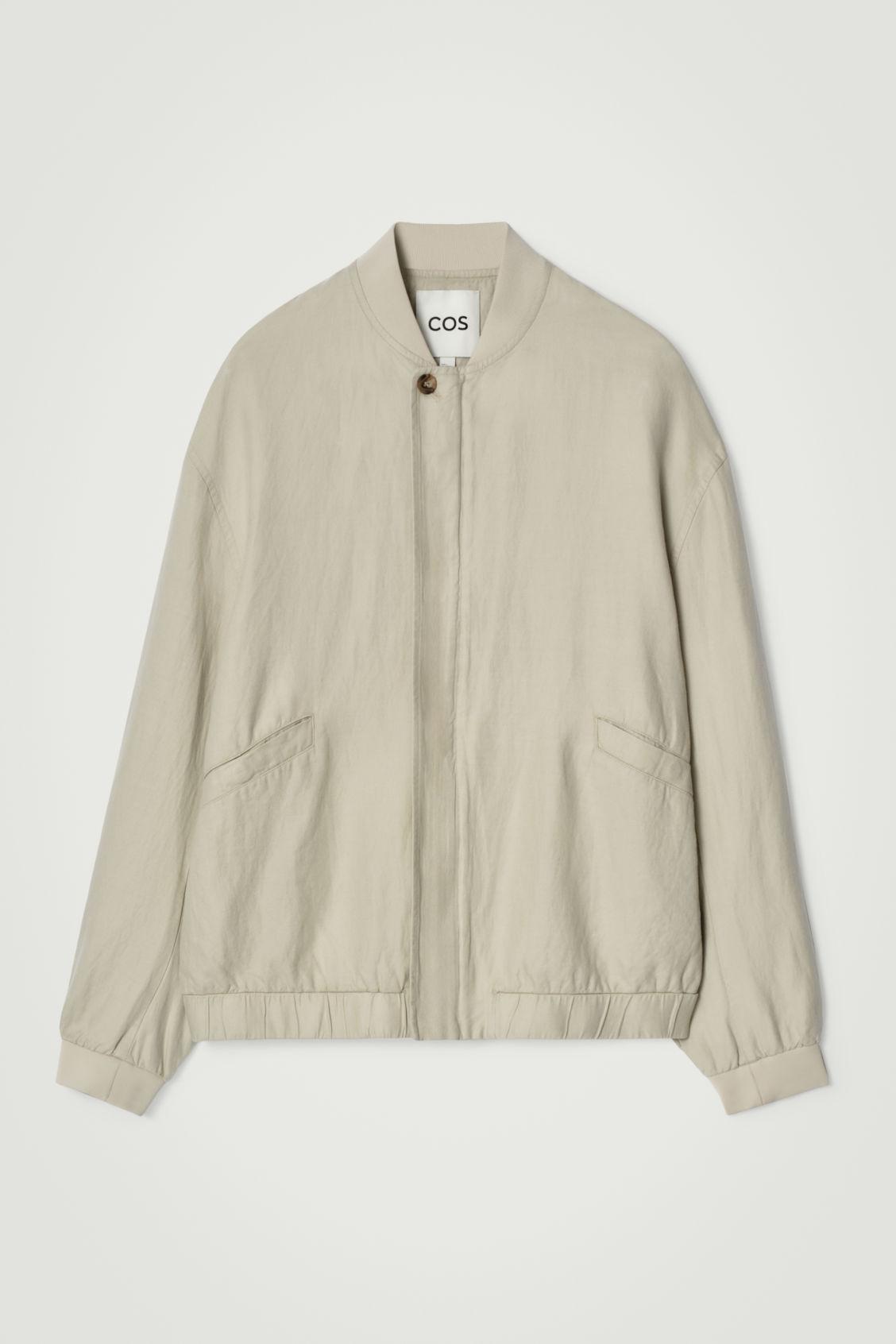 LINEN BOMBER JACKET Product Image