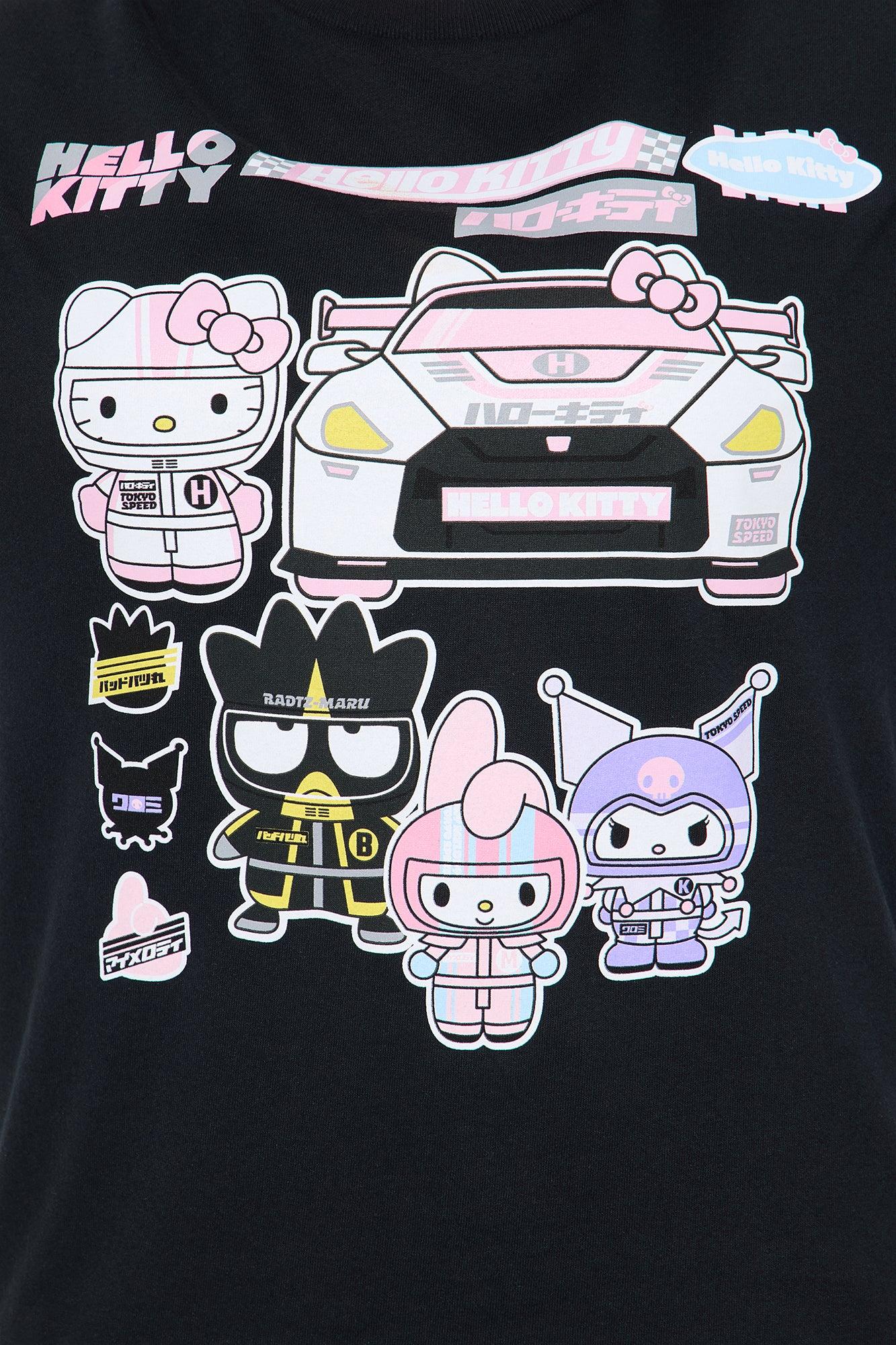 Hello Kitty Tokyo Speed Oversized Tee - Black Product Image
