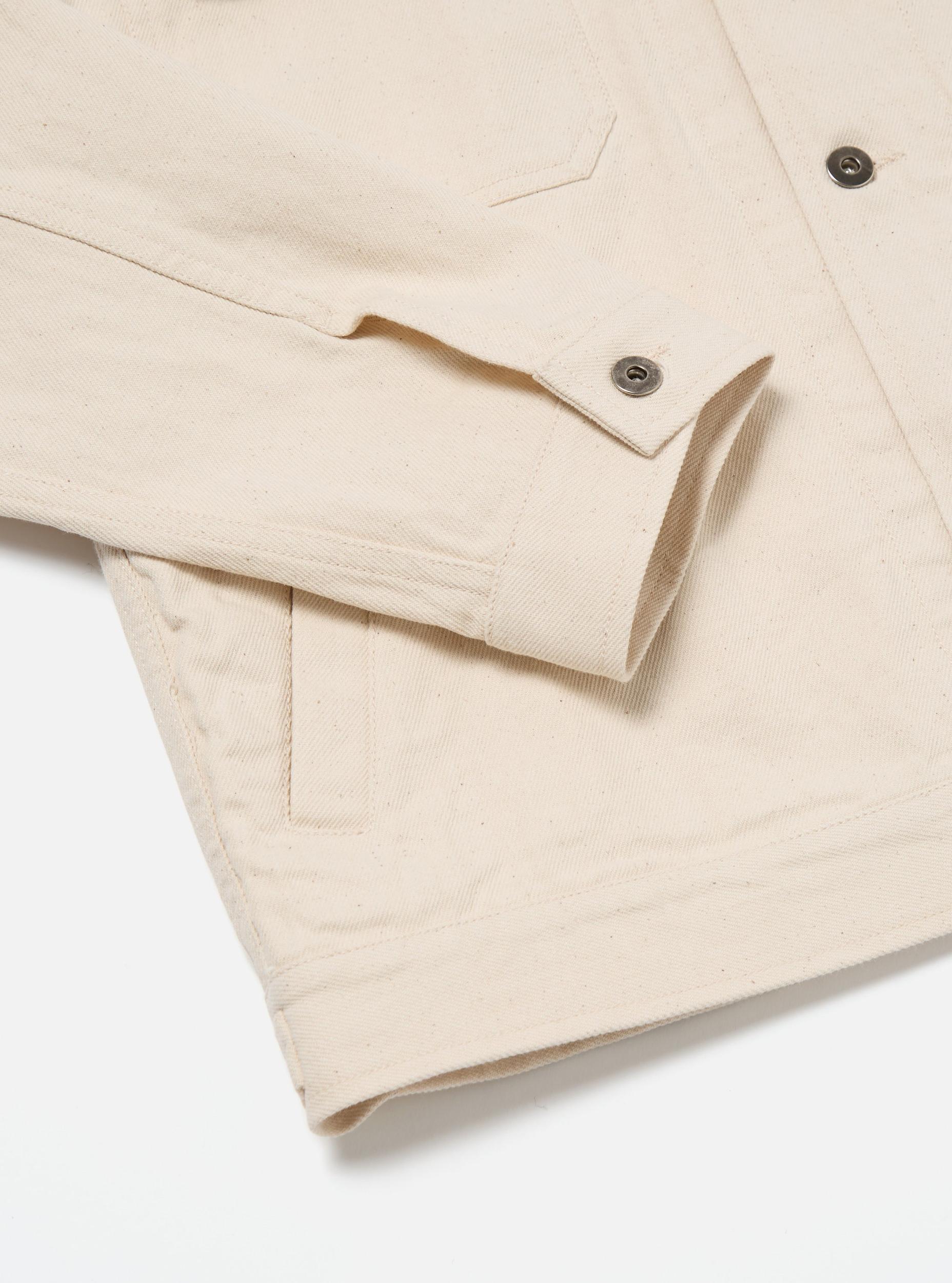 Universal Works Trucker Jacket in Ecru Recycled Cotton Product Image