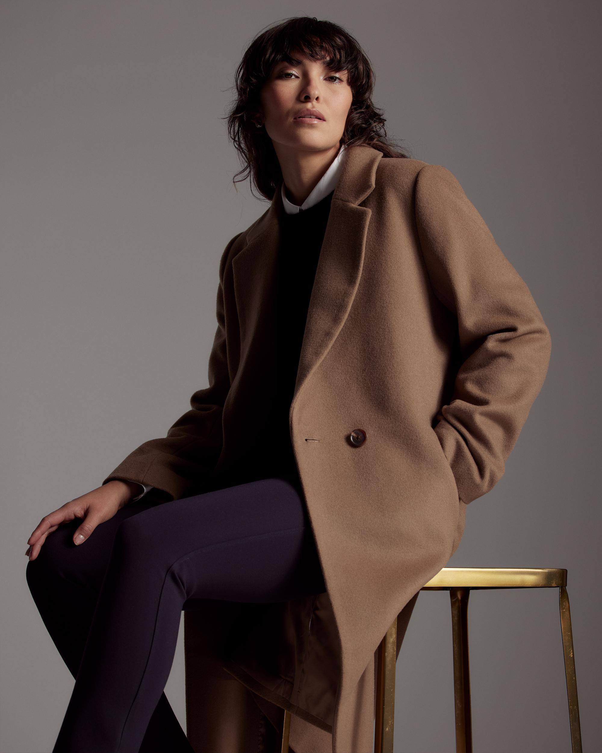Quince | Women's Italian Wool Classic Single-Breasted Coat Wool/Nylon Product Image