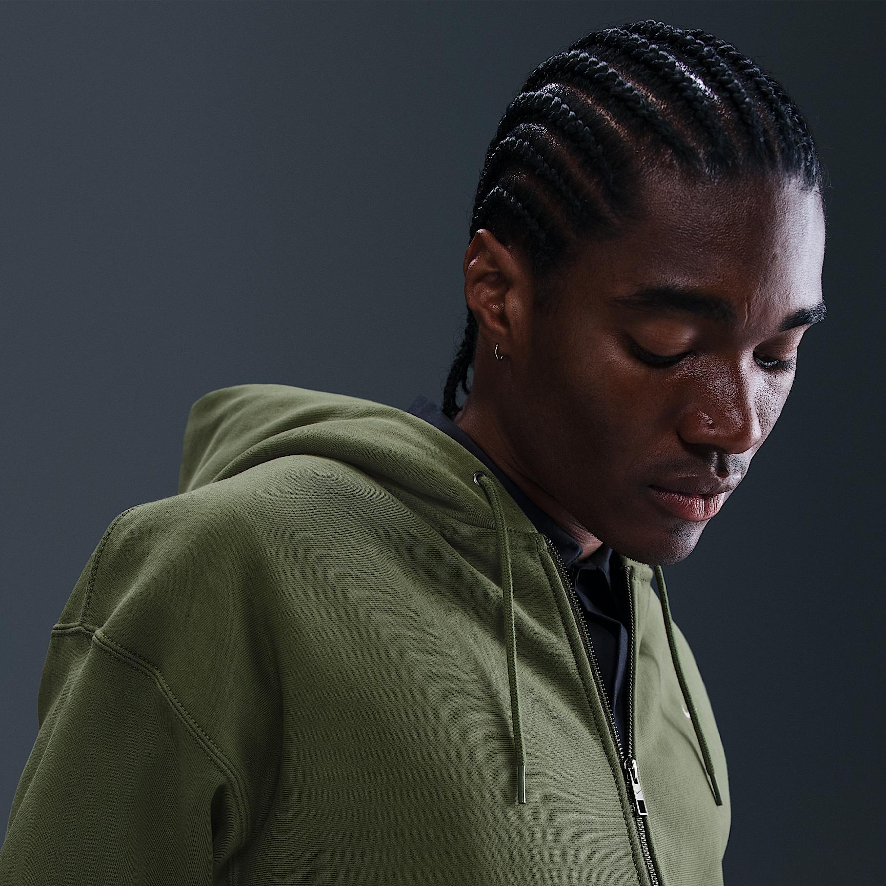 Nike Mens Solo Swoosh Full-Zip Fleece Hoodie | HV1084-222 Product Image