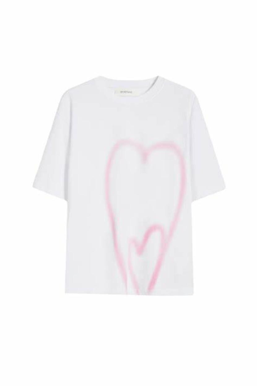 Sportmax Luis Pink Heart Cotton T-shirt Product Image