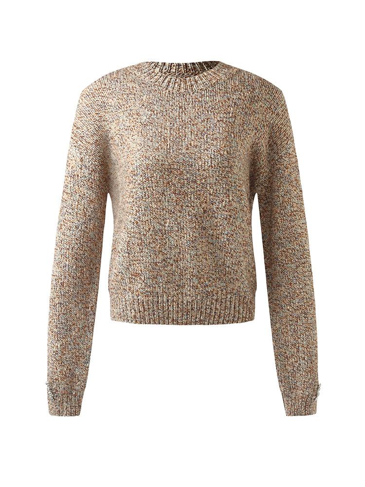Wool Blend Round Neck Women Sweater Product Image