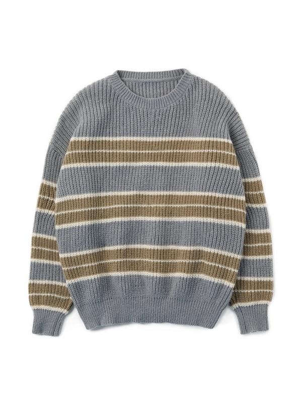 Men's Contrast Color Stripe Cozy Knit Sweatshirt Product Image
