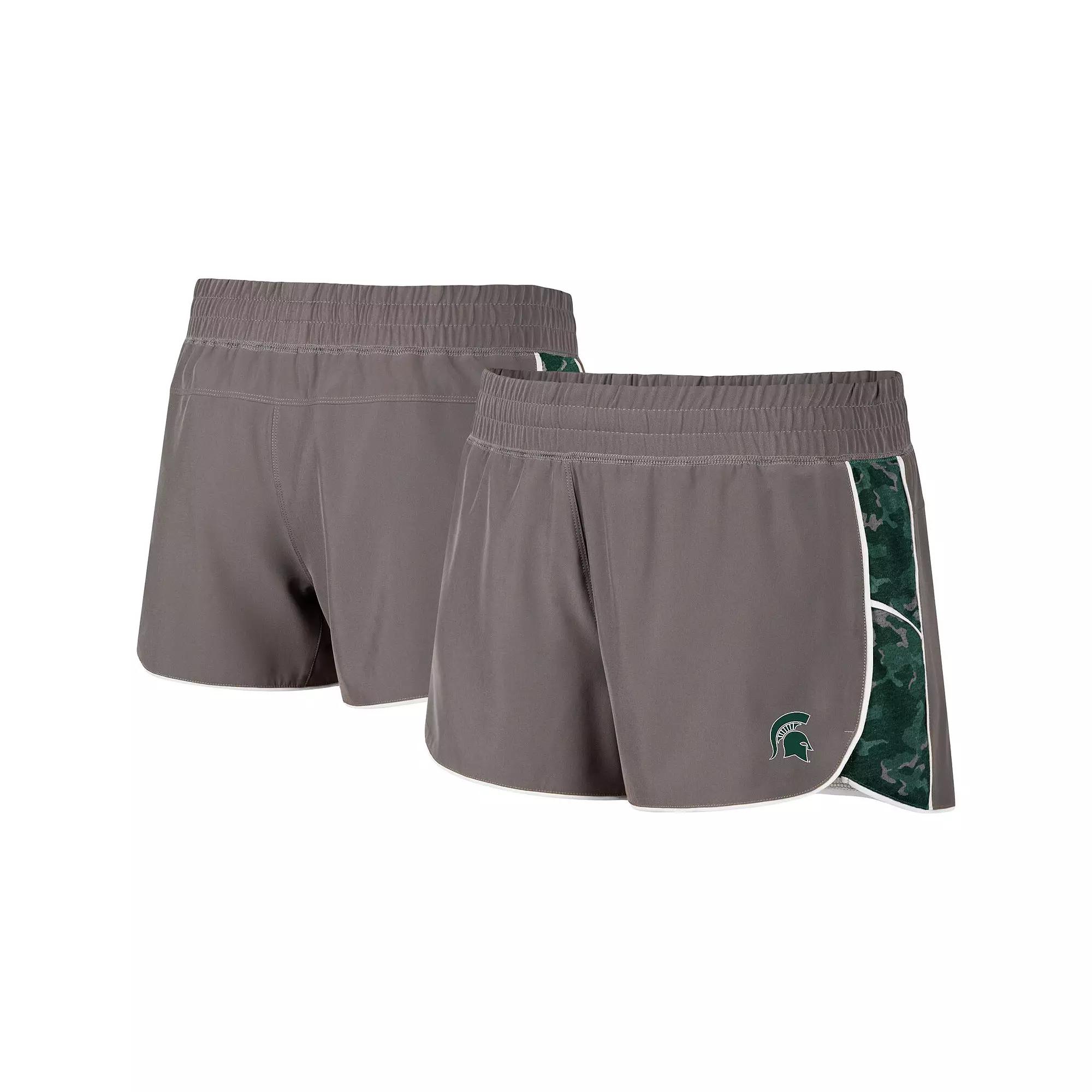 Women's Colosseum Gray/Green Michigan State Spartans Pamela Lined Shorts,  Product Image