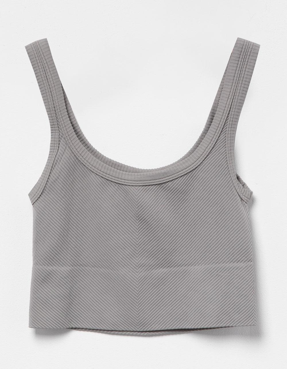 FULL TILT Womens Seamless Chevron Tank Top - GRAY Product Image