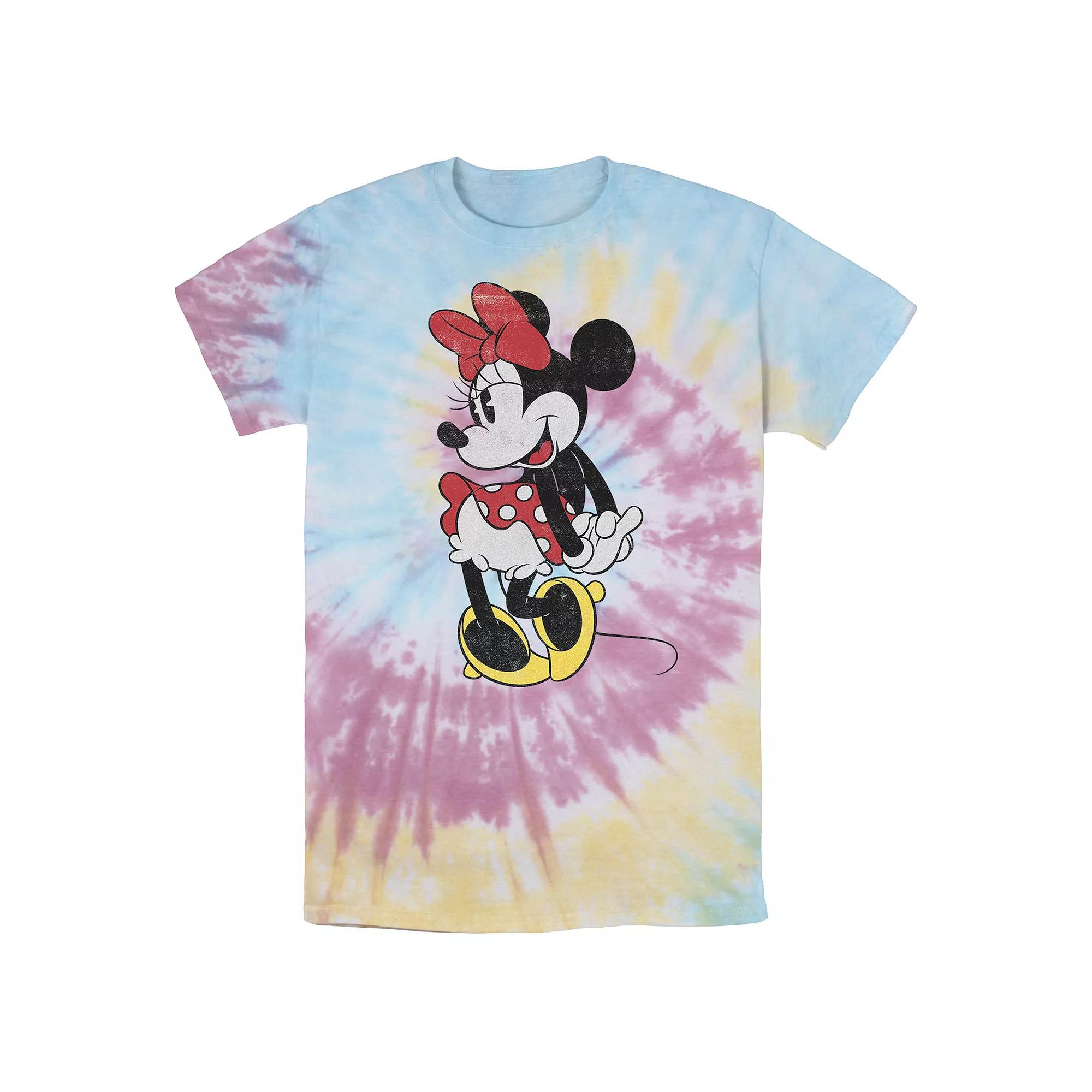 Men's Disney Mickey And Friends Minnie Mouse Sweet Portrait Wash Tee, Size: Small, Blue Pink Light Yellow Product Image